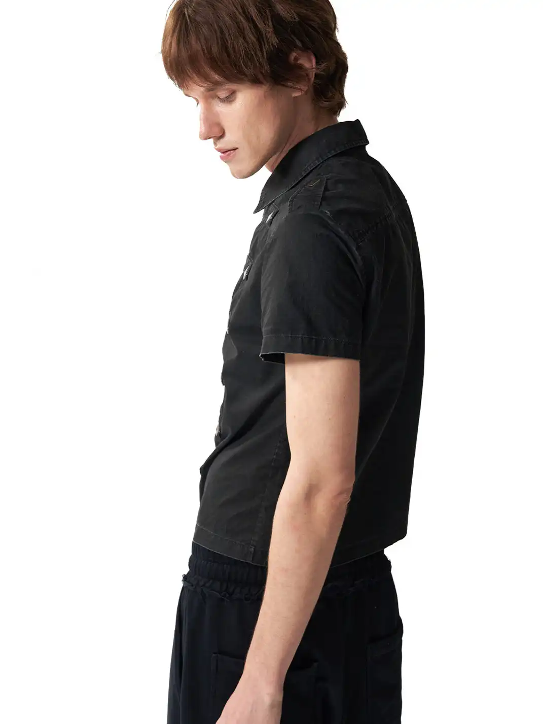 NumbAsia | Rivet Epaulet Short Sleeve Shirt