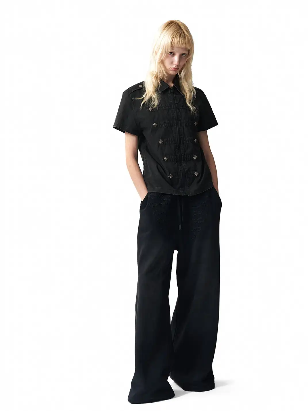 NumbAsia | Rivet Epaulet Short Sleeve Shirt