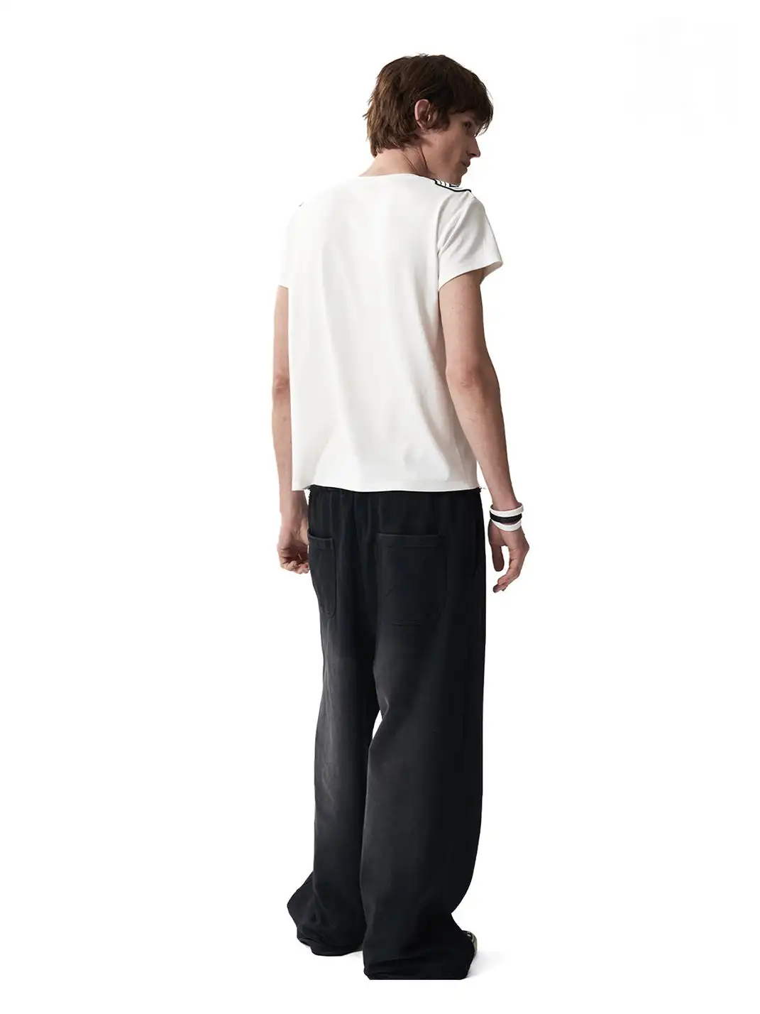 NumbAsia | Shoulder Chain Cross Printed Short Sleeve T-Shirt