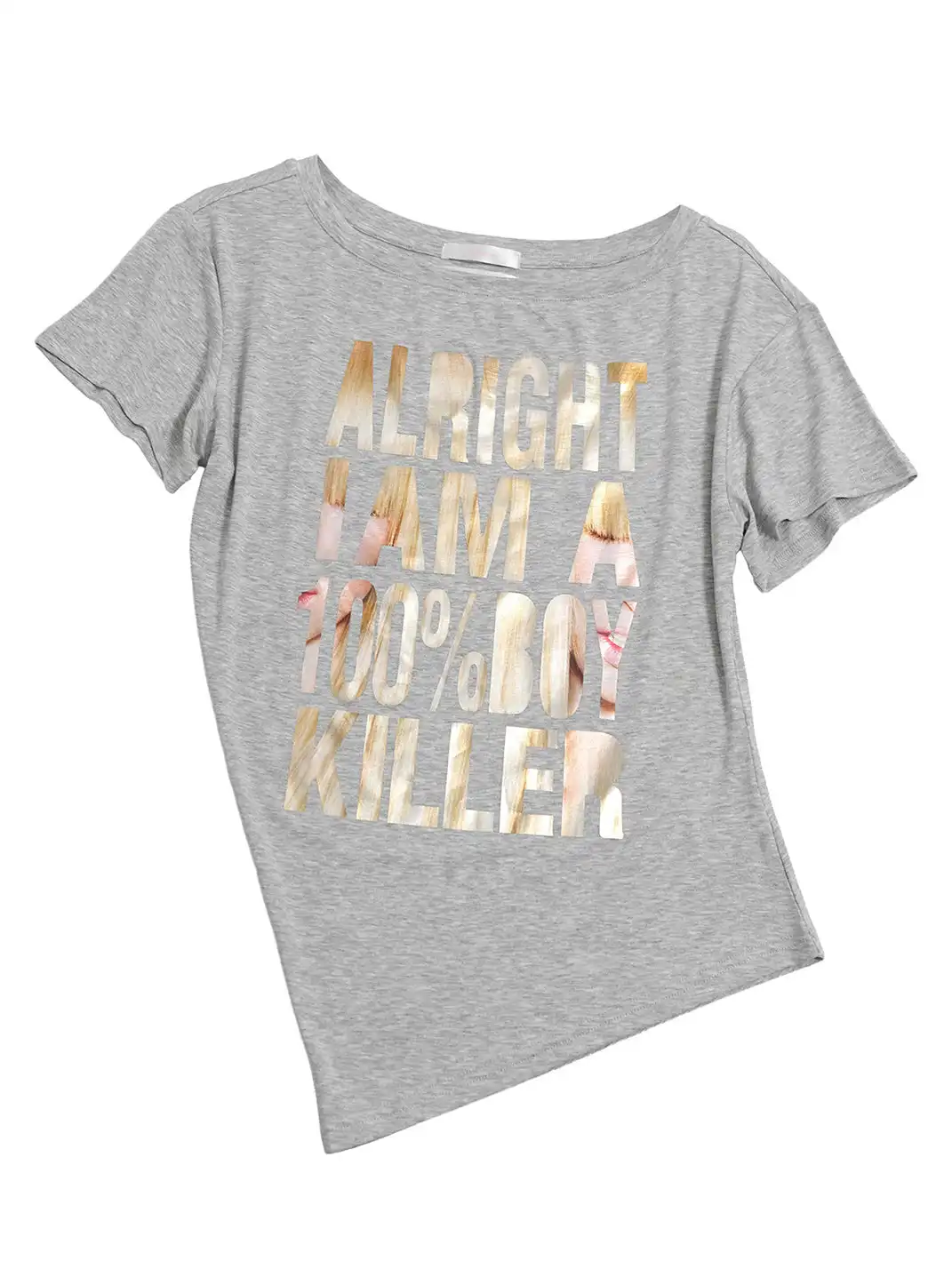 NORGIRA | Metallic Foil Printed Multi-Shape T-Shirt