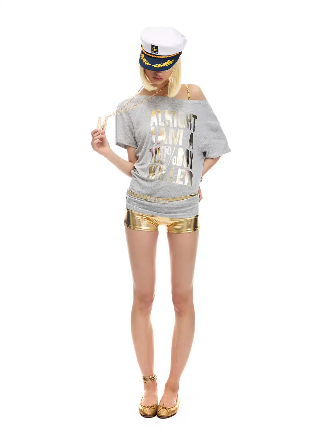 NORGIRA | Metallic Foil Printed Multi-Shape T-Shirt