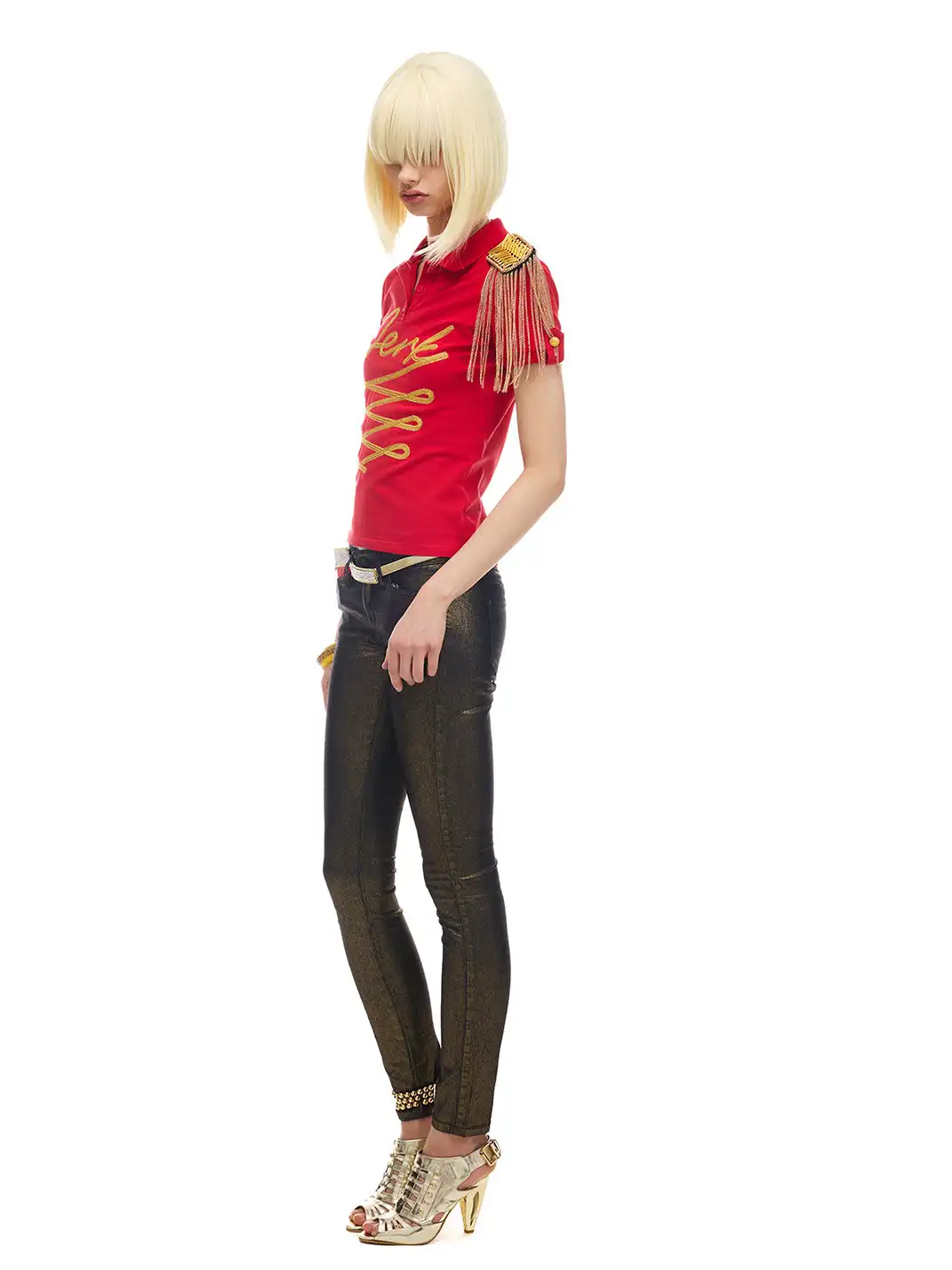 NORGIRA | "JERK" Gold Thread Polo T-Shirt