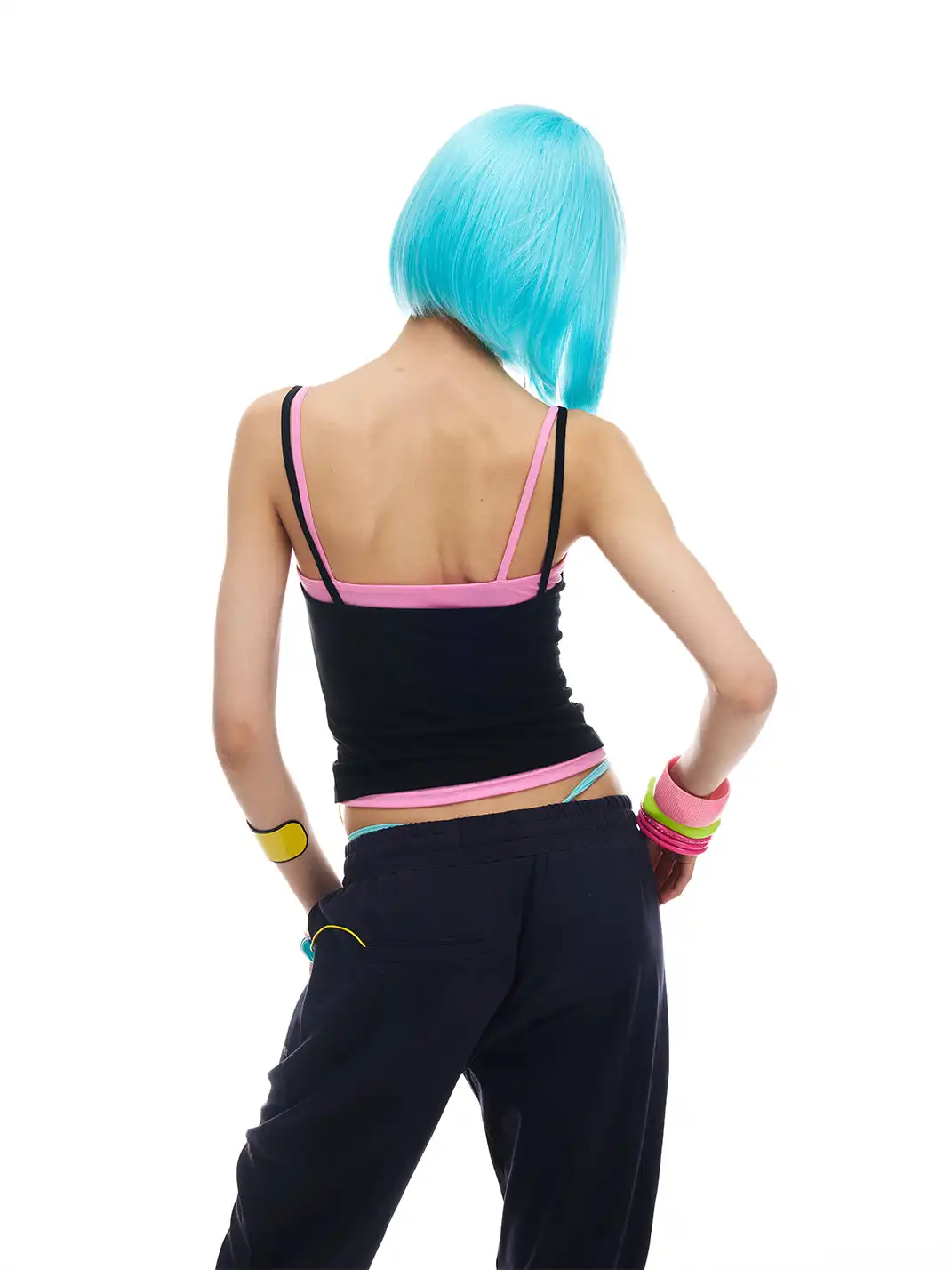NORGIRA | Black And Pink Slogan Real Two-Piece Layered Cami Top