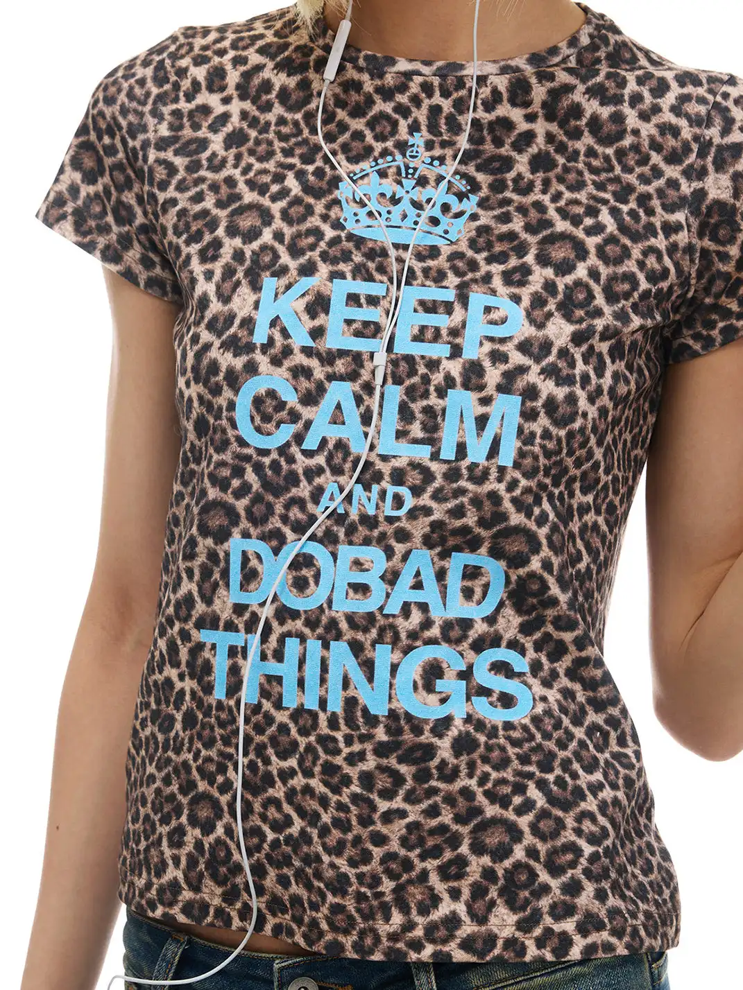NORGIRA | Crown Slogan Leopard Print T-Shirt