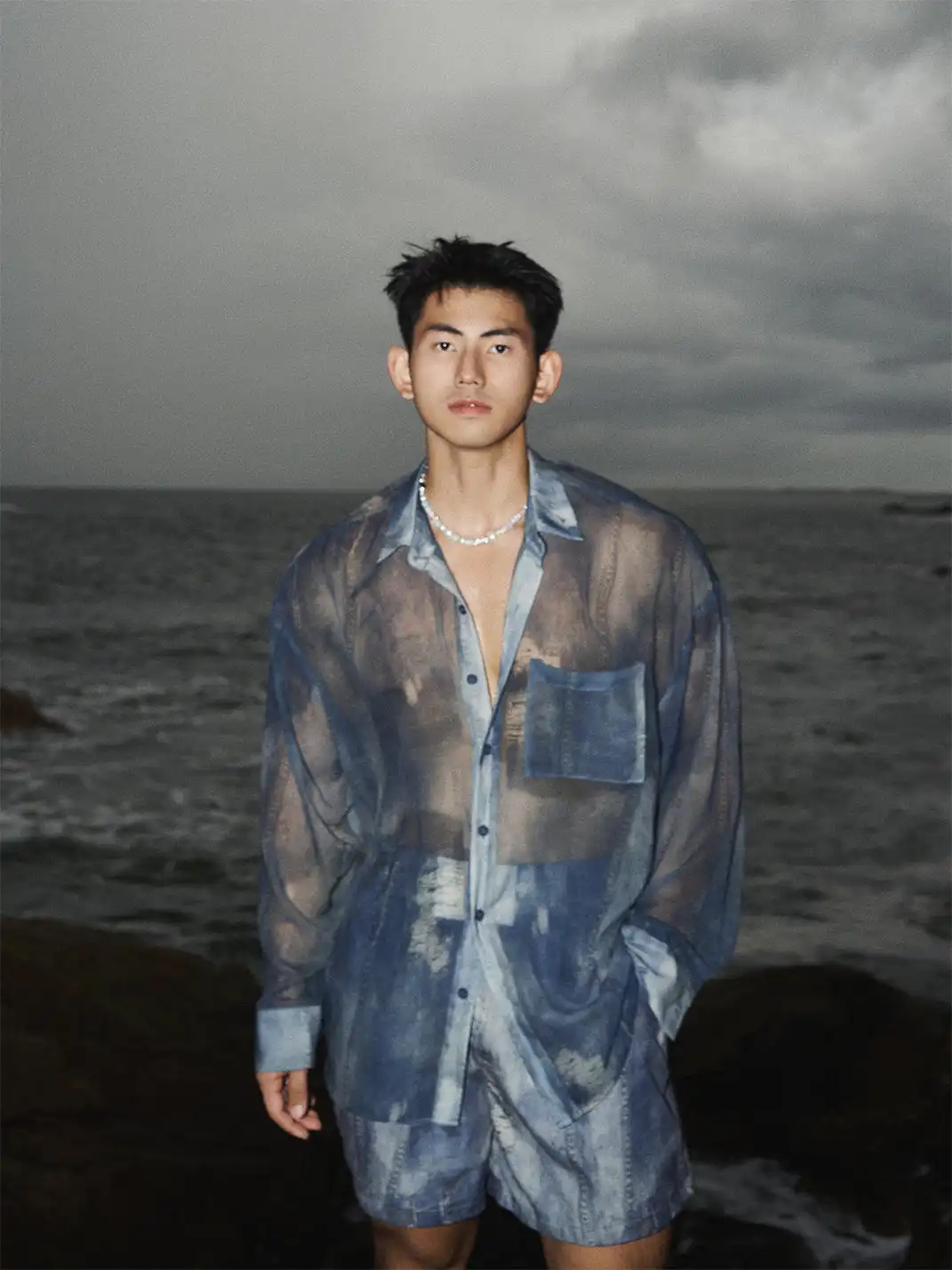 PAPASLILMONSTER | Sheer Denim Shirt