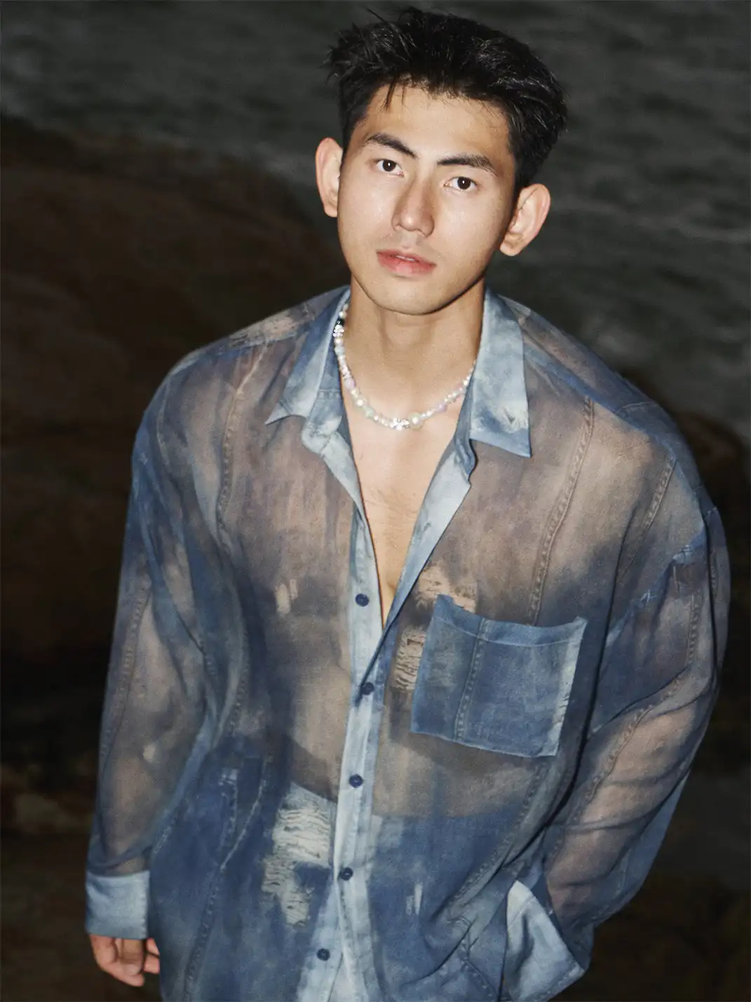 PAPASLILMONSTER | Sheer Denim Shirt
