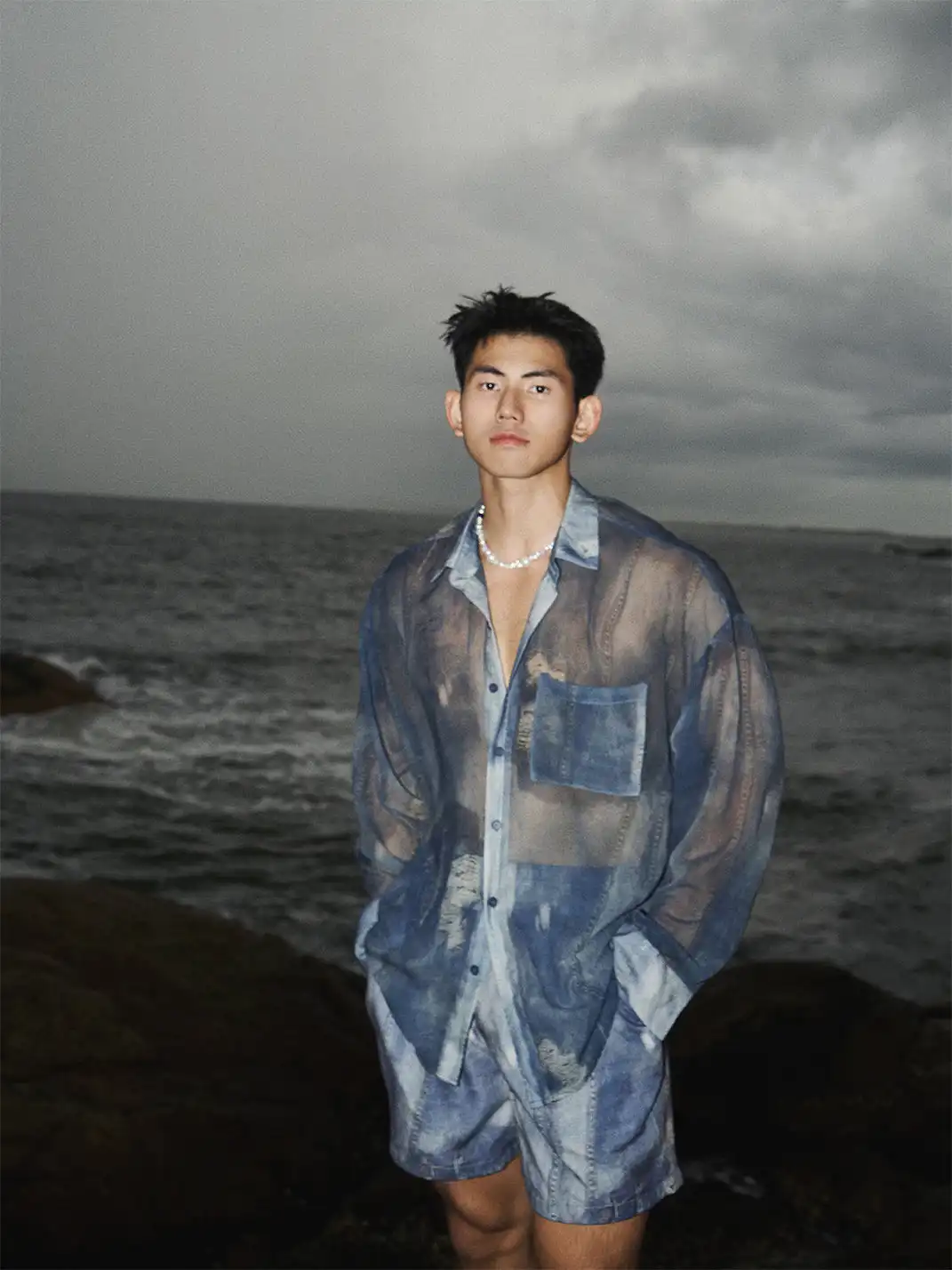PAPASLILMONSTER | Sheer Denim Shirt