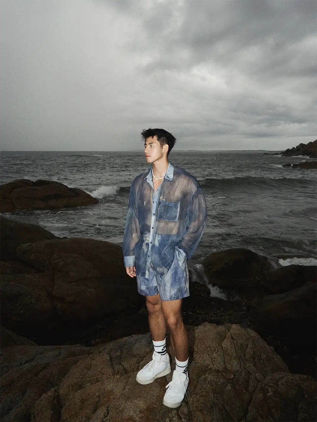 PAPASLILMONSTER | Sheer Denim Shirt
