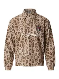 BLINDNOPLAN | Leopard Print Polo Long Sleeve T-Shirt