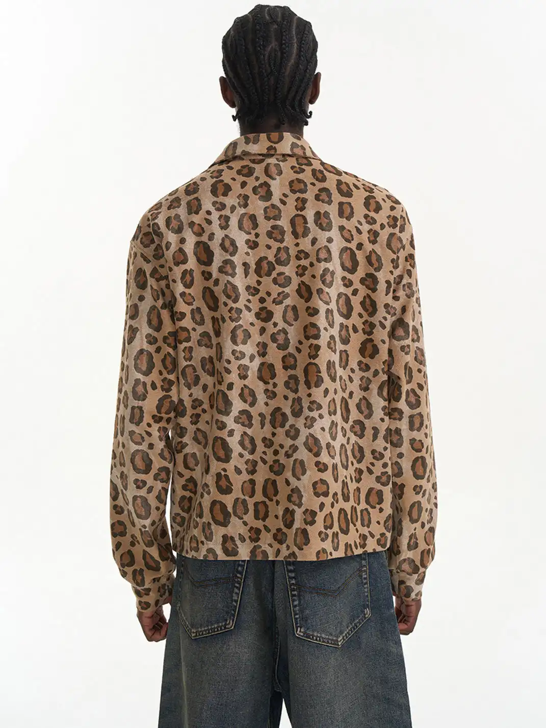 BLINDNOPLAN | Leopard Print Polo Long Sleeve T-Shirt