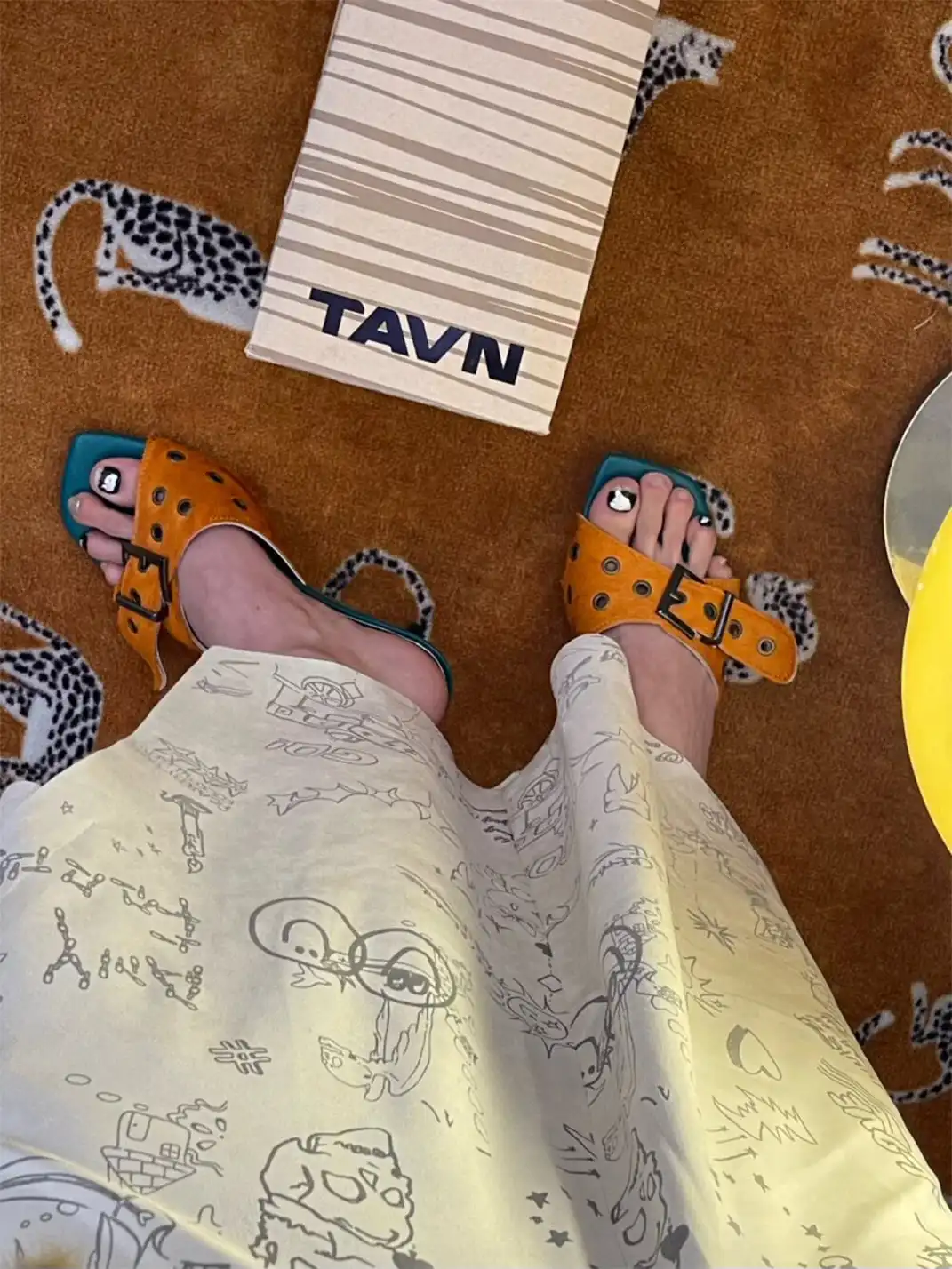 Inthemirror | Square Toe One-Strap Heel Slippers