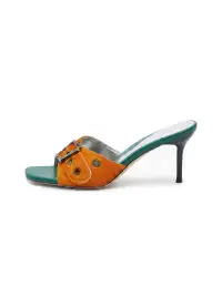 Inthemirror | Square Toe One-Strap Heel Slippers
