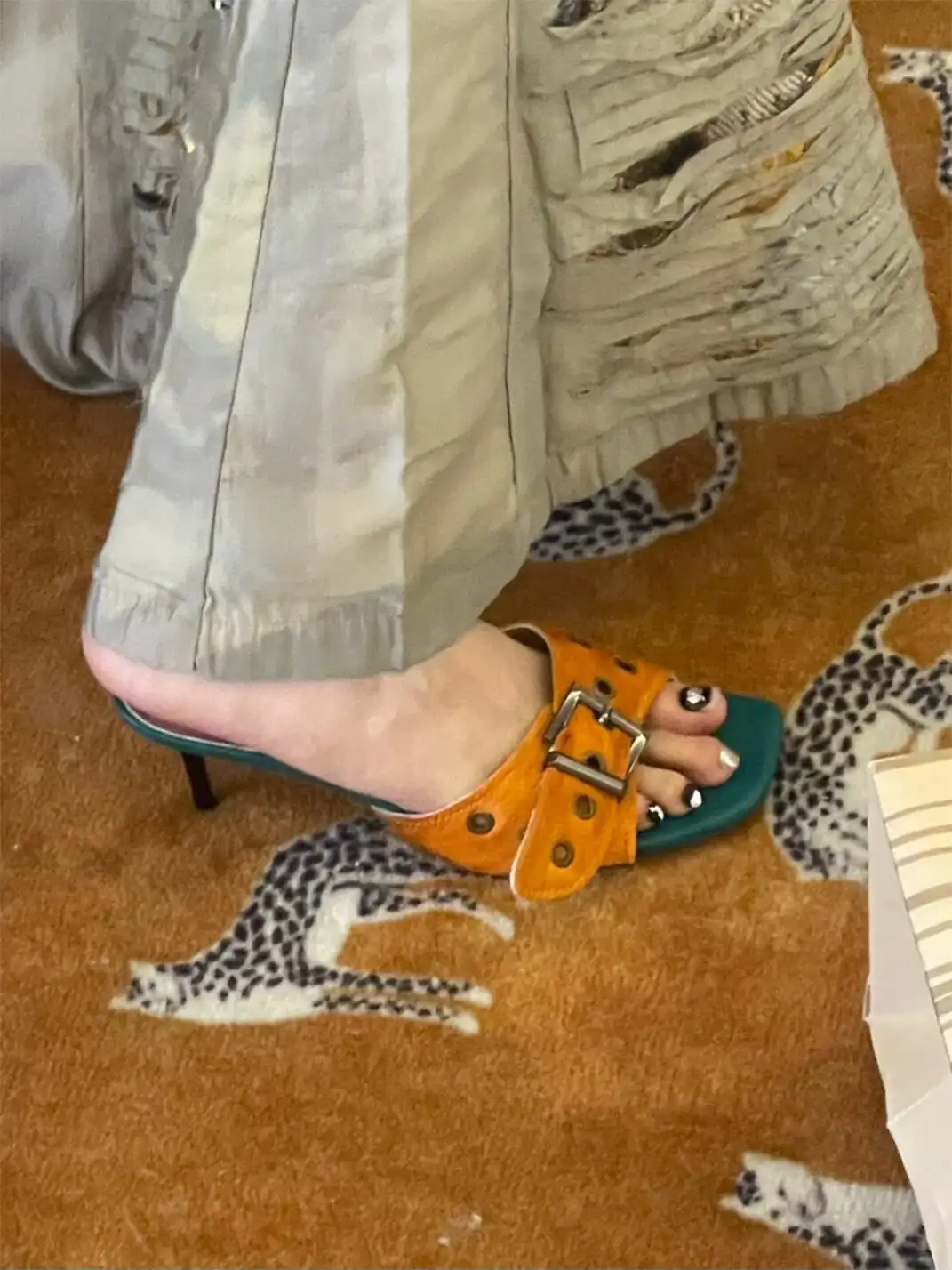 Inthemirror | Square Toe One-Strap Heel Slippers