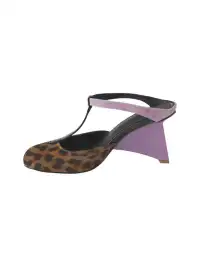 Inthemirror | Round Toe Color-Block Mule High-Heel Slippers