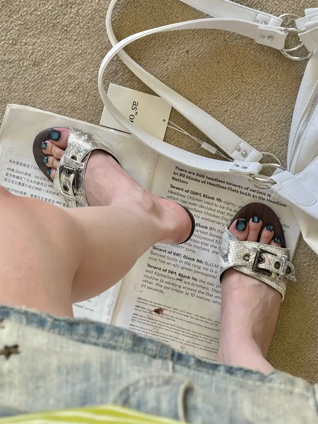 Inthemirror | Round Toe Snake Pattern One-Strap Heeled Slippers