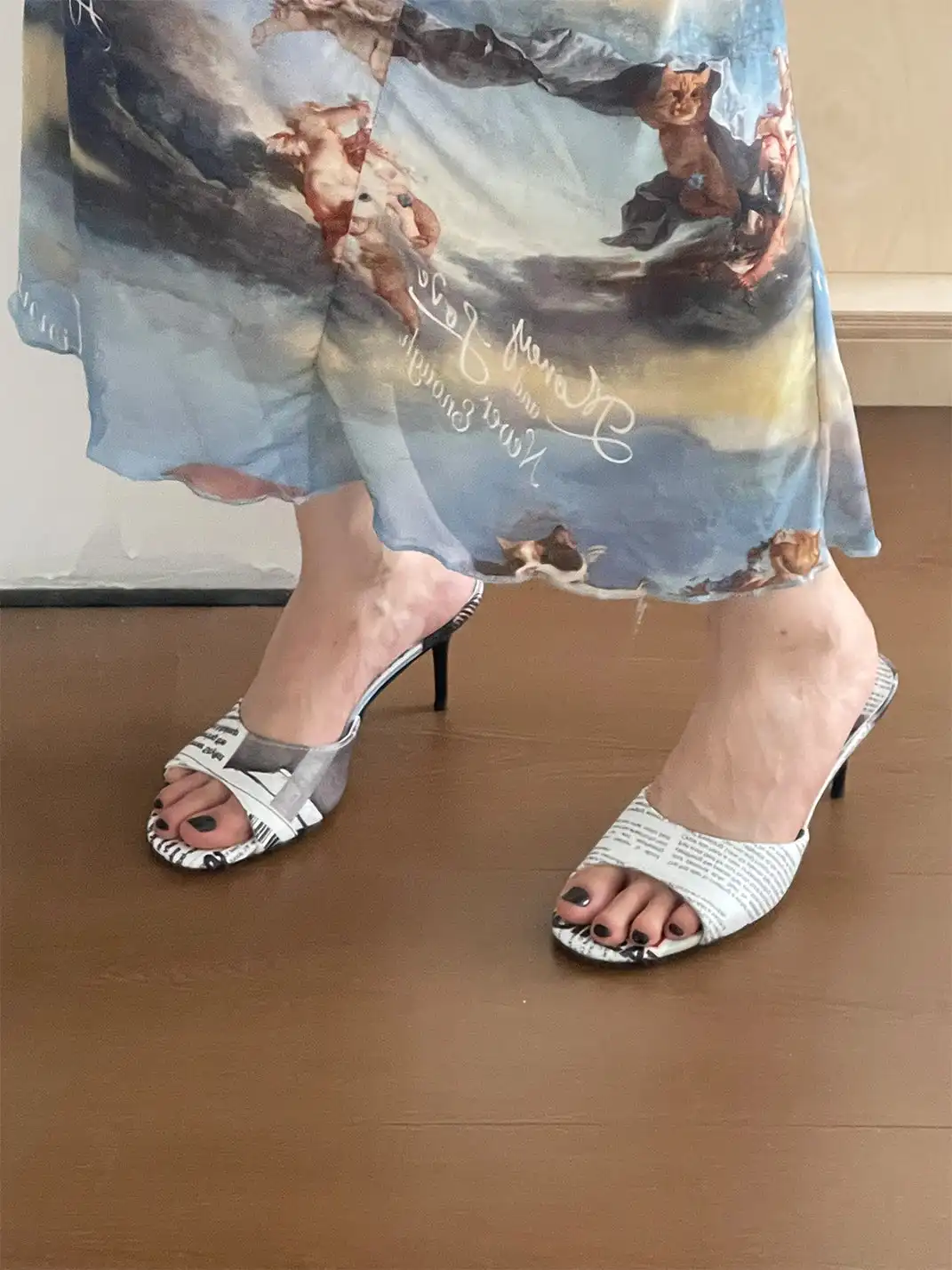 Inthemirror | Newspaper Print Series High Heels & Flat Shoes