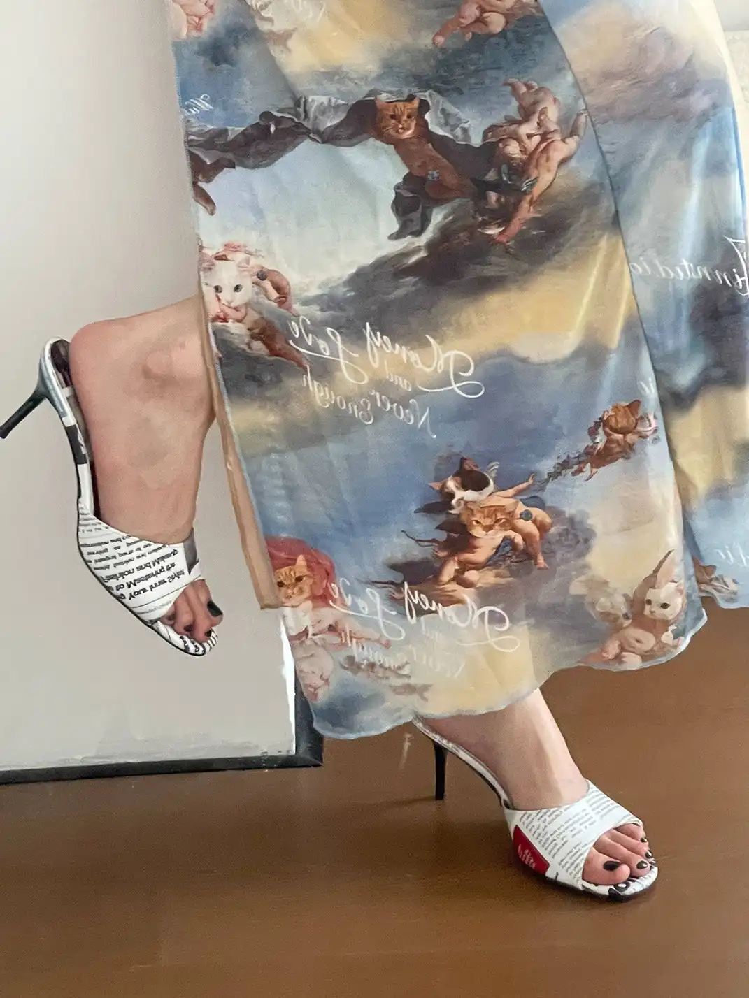 Inthemirror | Newspaper Print Series High Heels & Flat Shoes