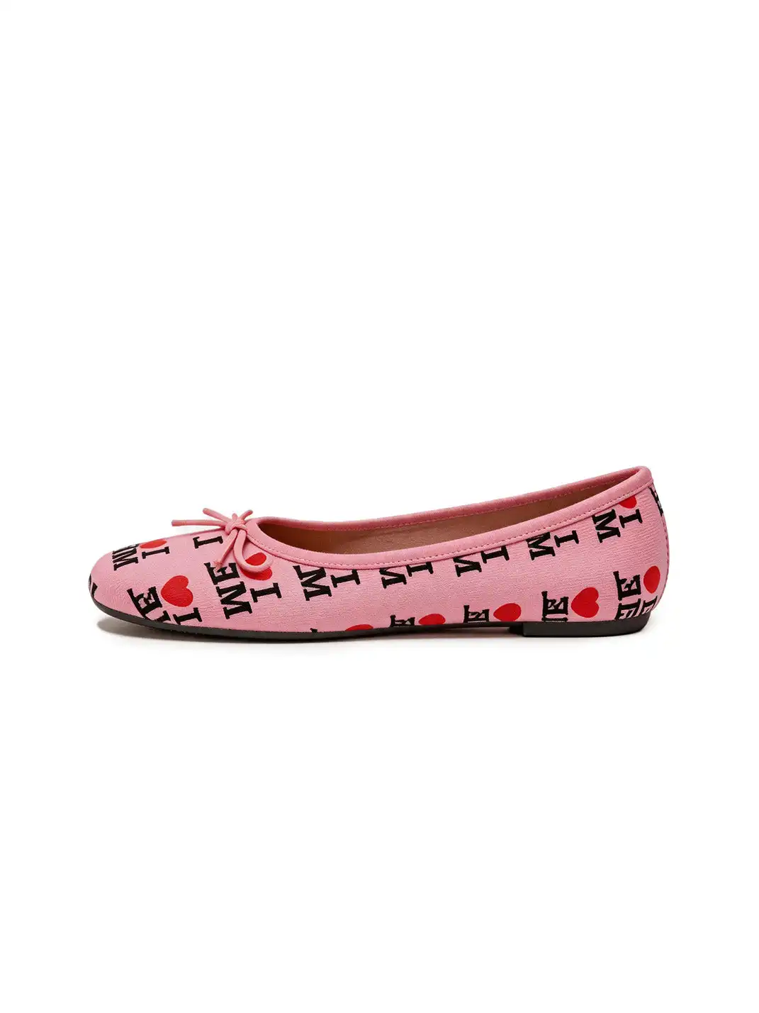 Inthemirror | Round Toe Letter Print Flat Shoes