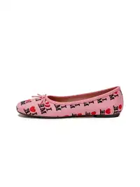 Inthemirror | Round Toe Letter Print Flat Shoes