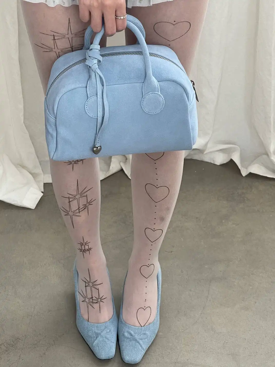 Inthemirror | Square Toe Genuine Leather Bow Print High Heels