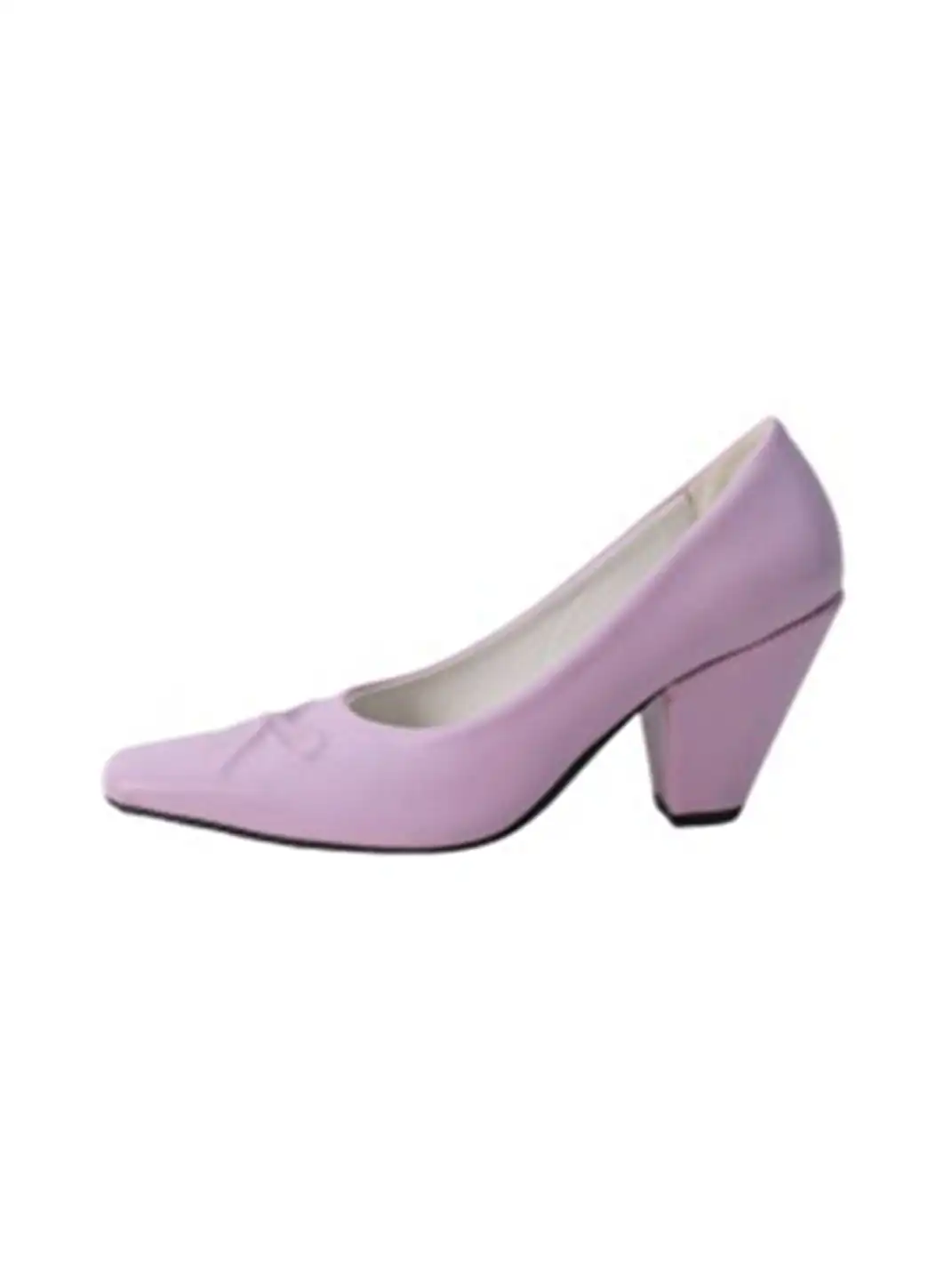 Inthemirror | Square Toe Genuine Leather Bow Print High Heels