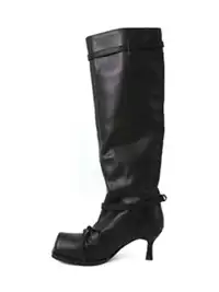 Inthemirror | Square Toe Ballet Bow Genuine Leather Long Boots