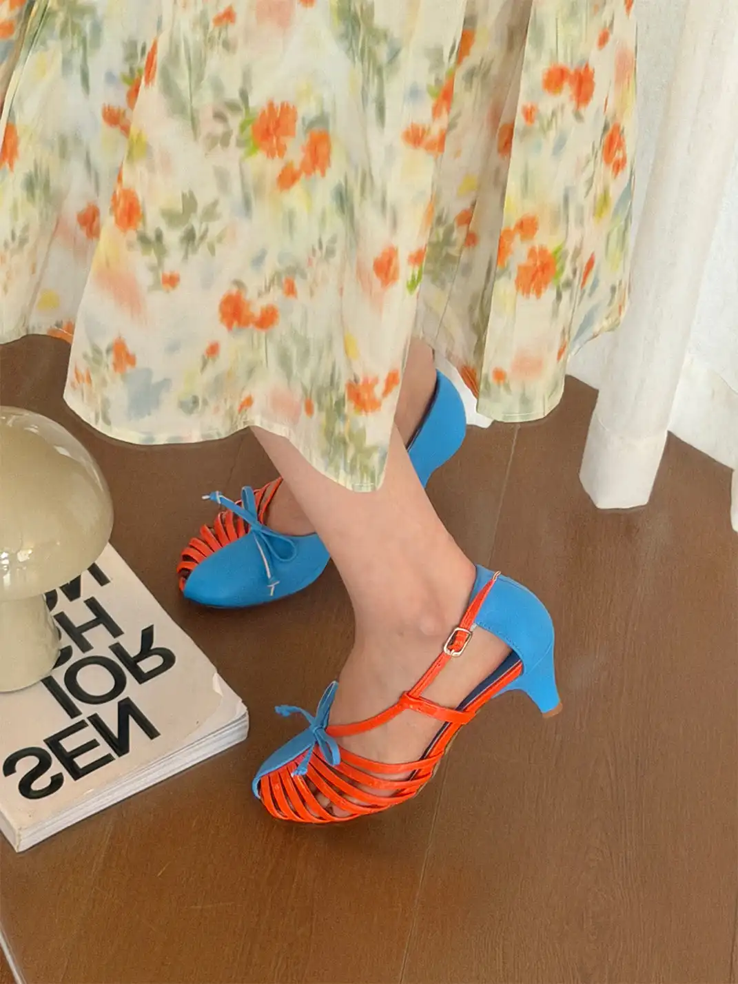 Inthemirror | Hollow Out Thin Strap Bow High Heels