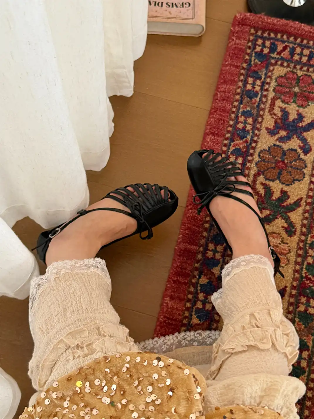Inthemirror | Hollow Out Thin Strap Bow High Heels