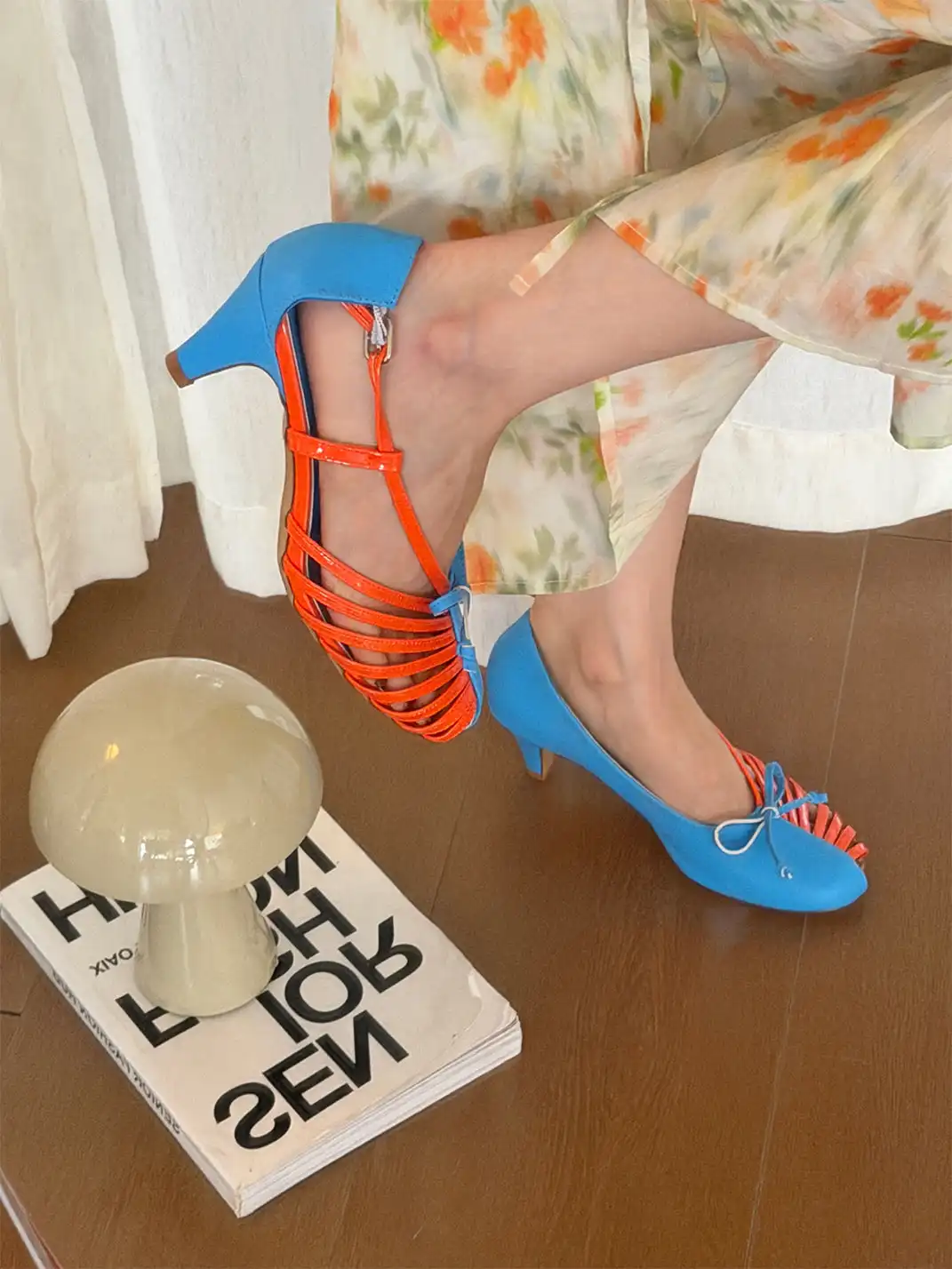 Inthemirror | Hollow Out Thin Strap Bow High Heels