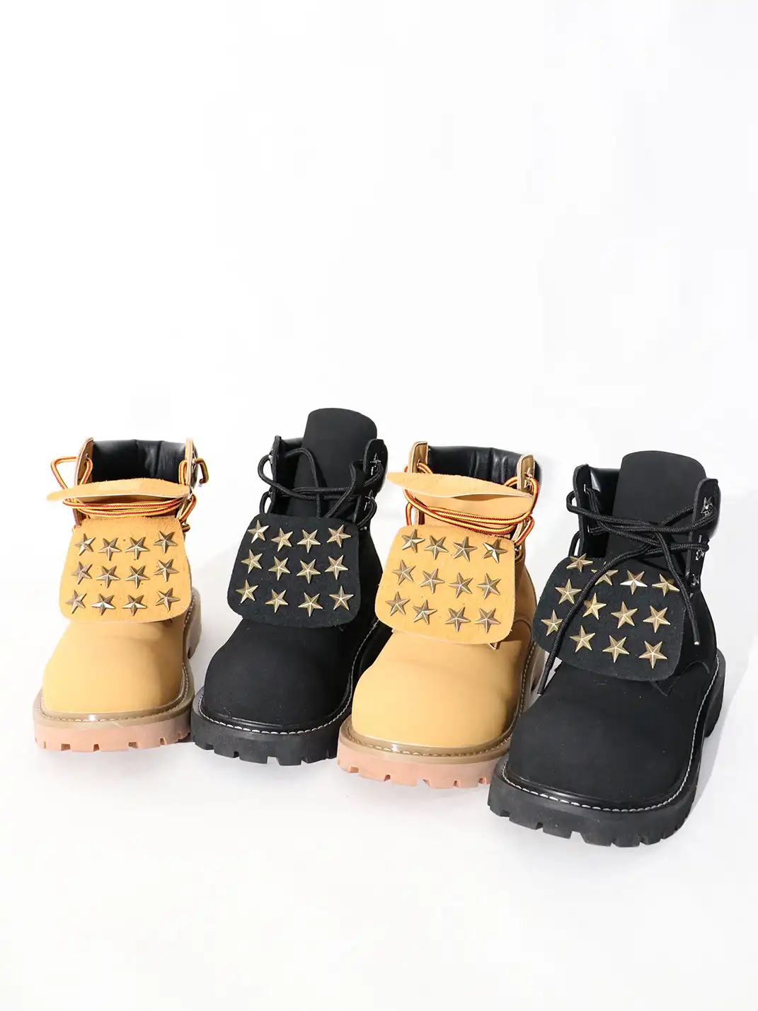 YIZILINGF | Vintage Rivet Double Tongue Workwear Martin Boots