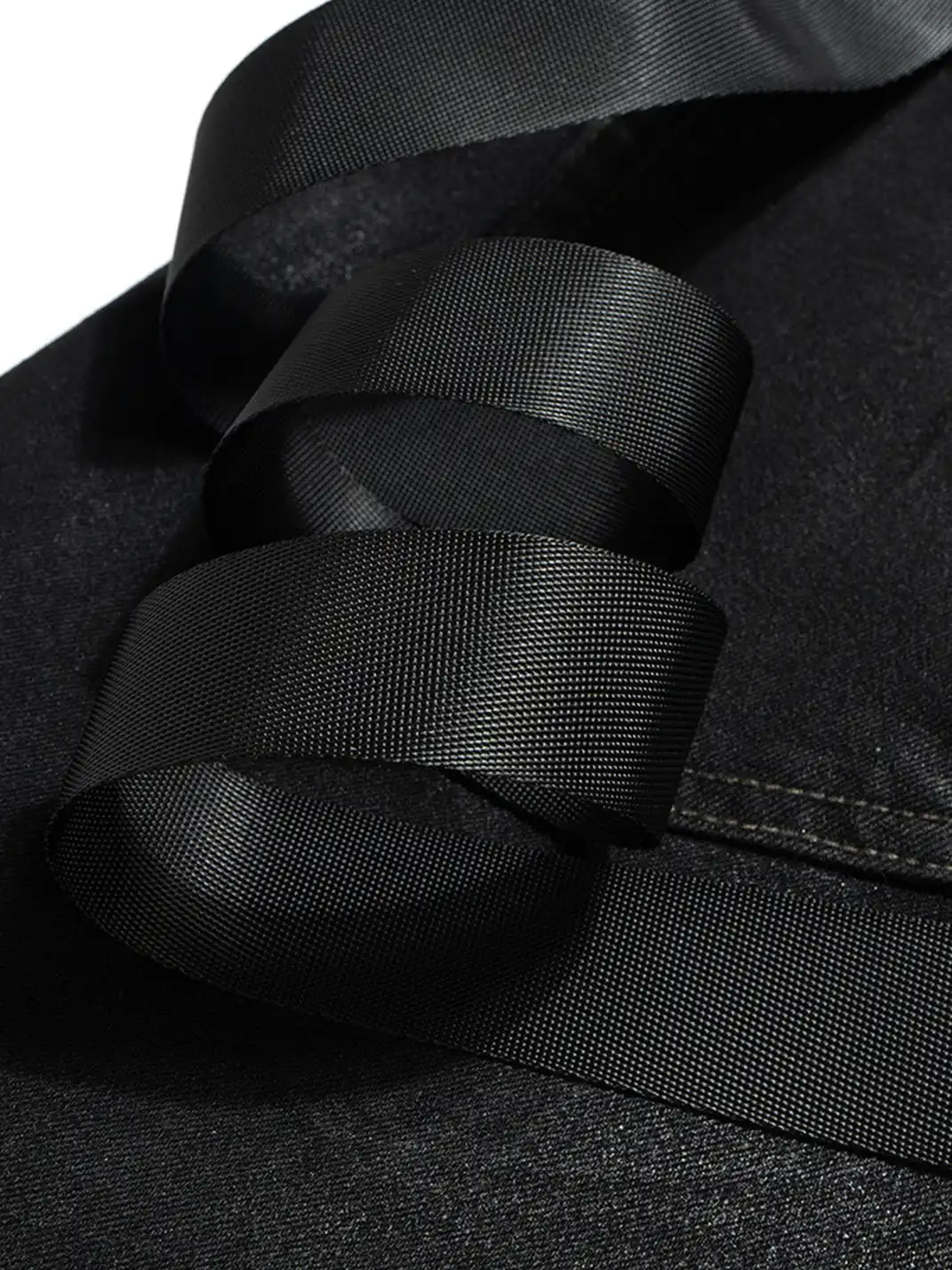 YIZILINGF | Ribbon Waxed Coated Flare Jeans