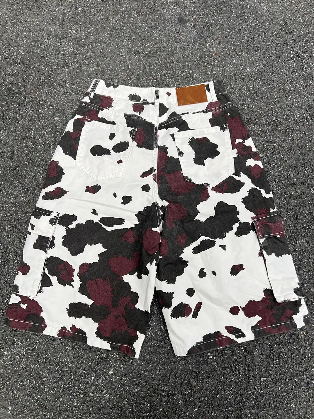 YIZILINGF | Cow Pattern Denim Capri Pants