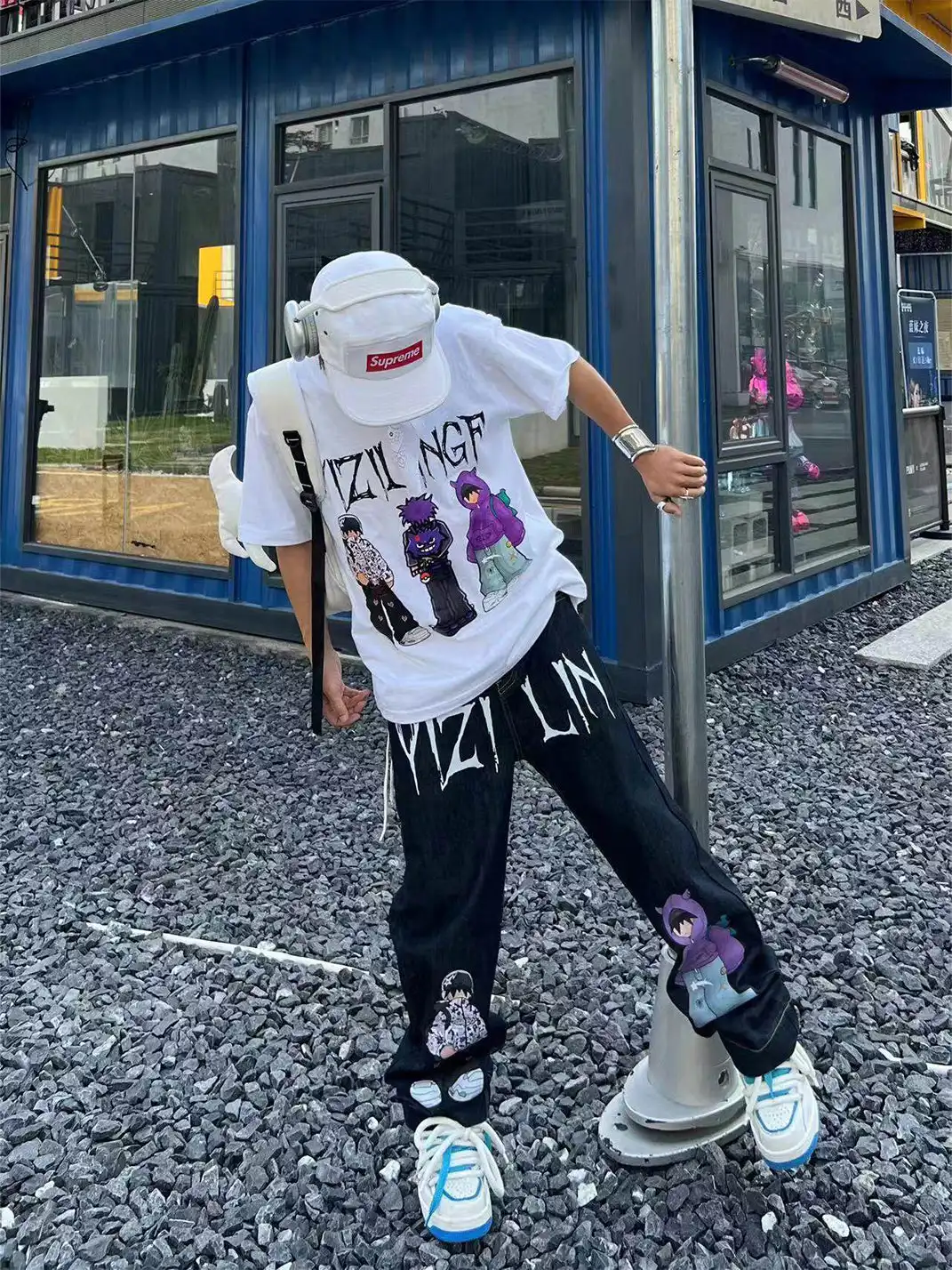 YIZILINGF | Chinese Trend Straight Leg Jeans