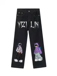 YIZILINGF | Chinese Trend Straight Leg Jeans