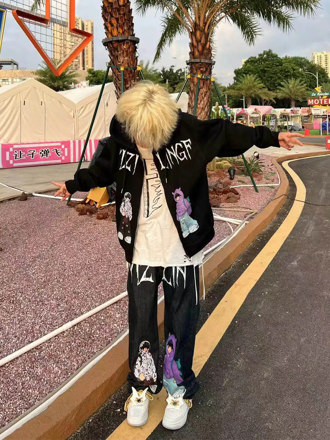 YIZILINGF | Chinese Trend Straight Leg Jeans