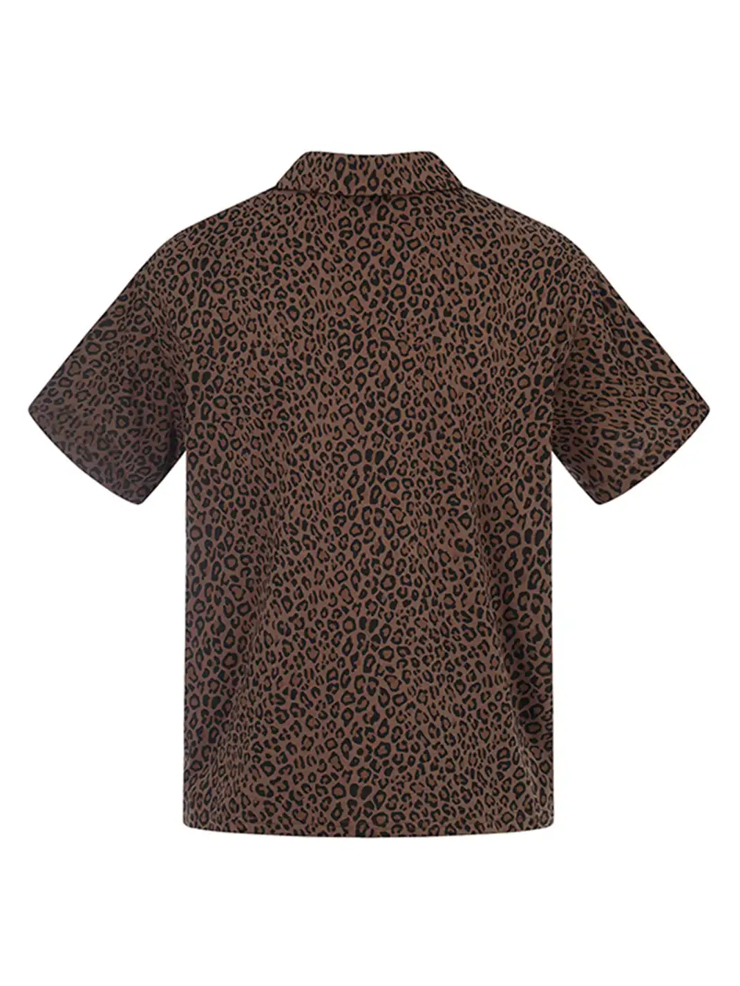 YIZILINGF | Leopard Print Collared Polo T-Shirt