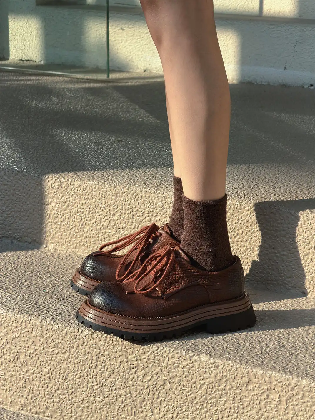 GSL | Lace-up Genuine Leather Loafers