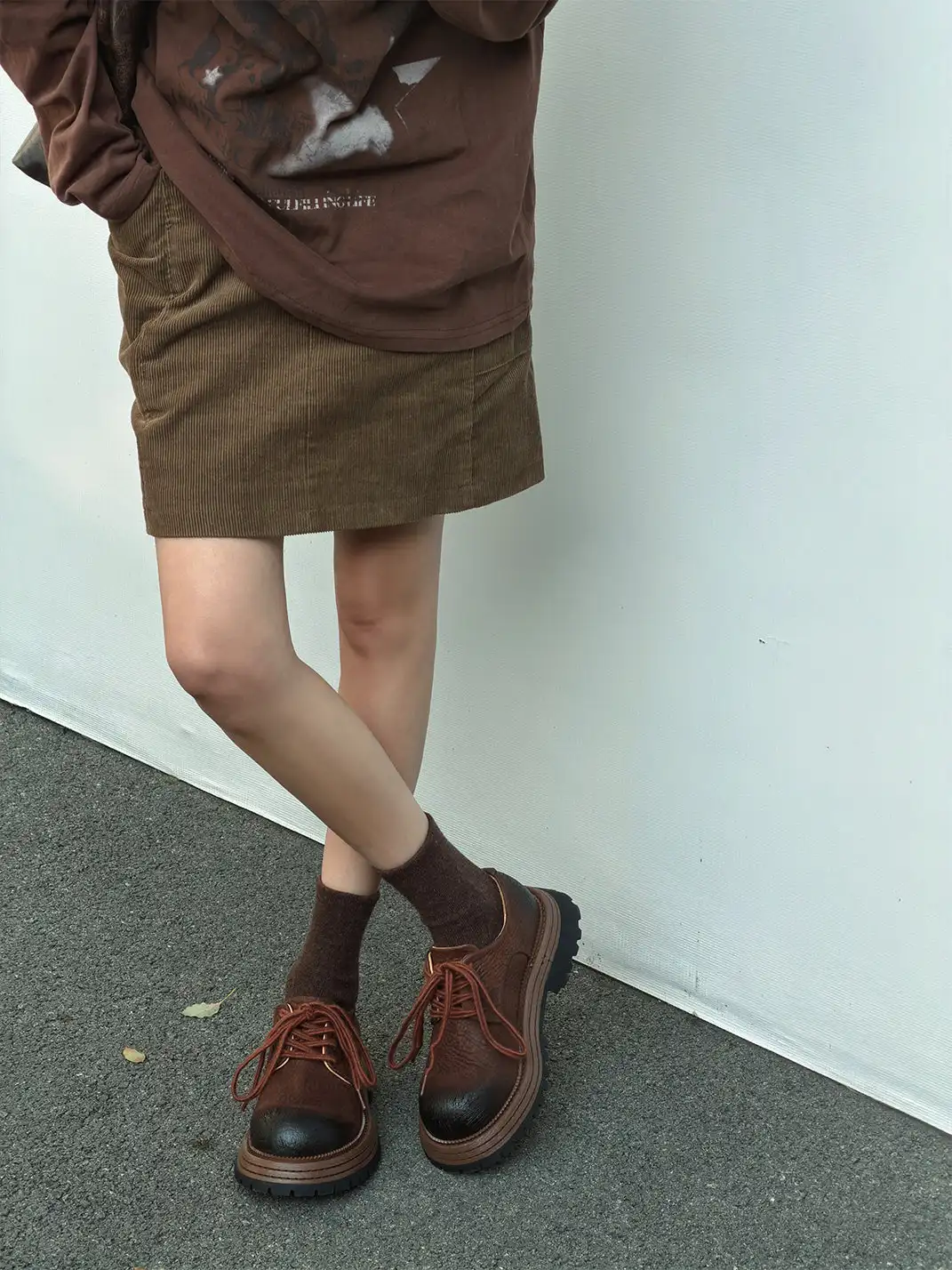 GSL | Lace-up Genuine Leather Loafers