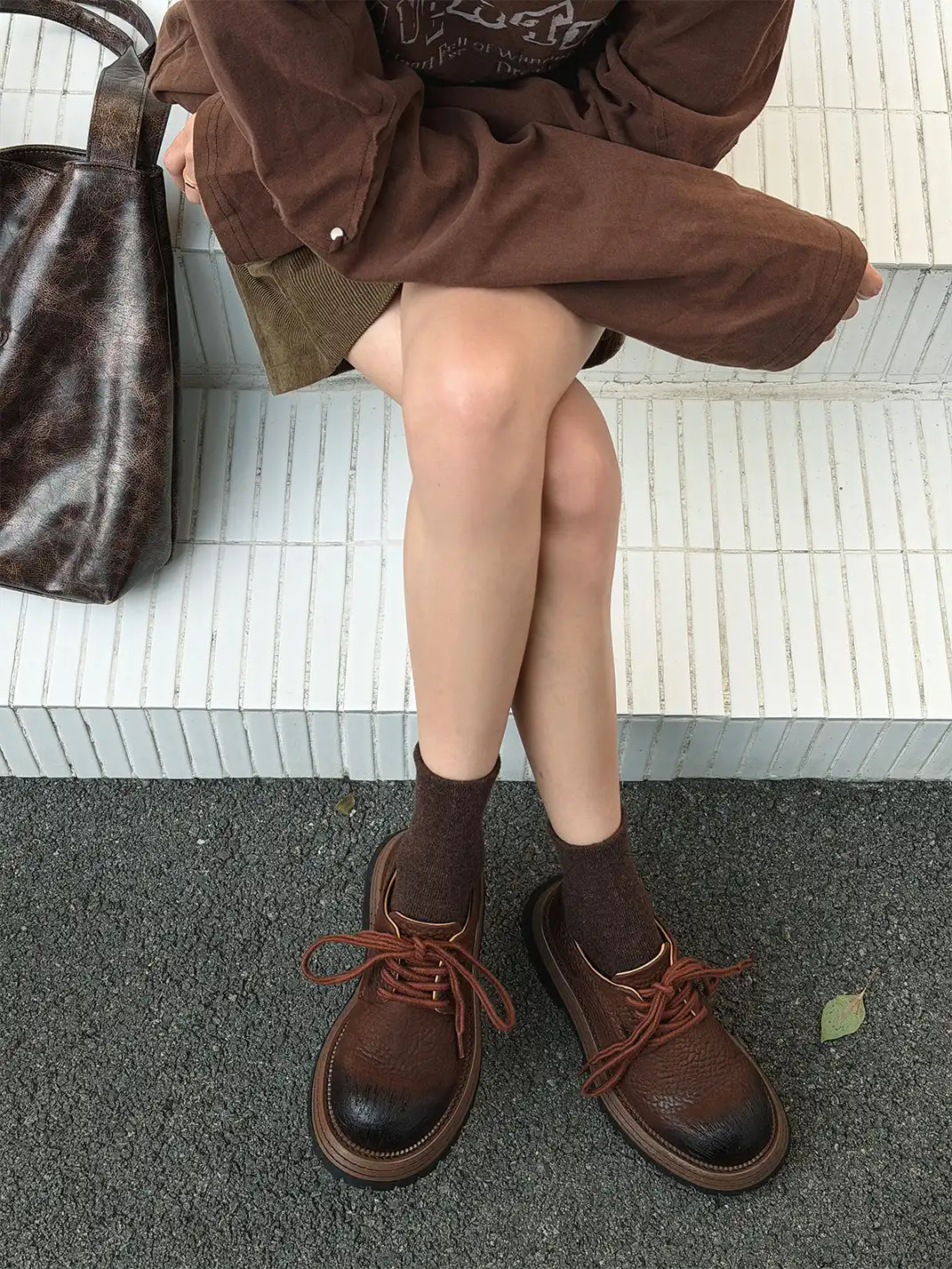 GSL | Lace-up Genuine Leather Loafers