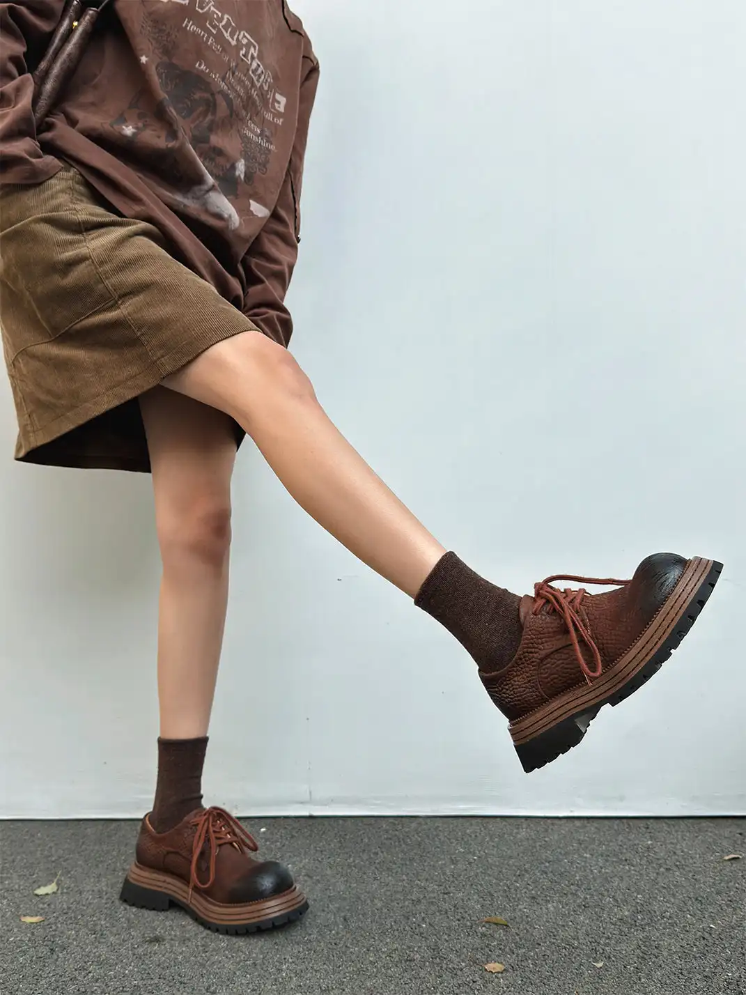 GSL | Lace-up Genuine Leather Loafers