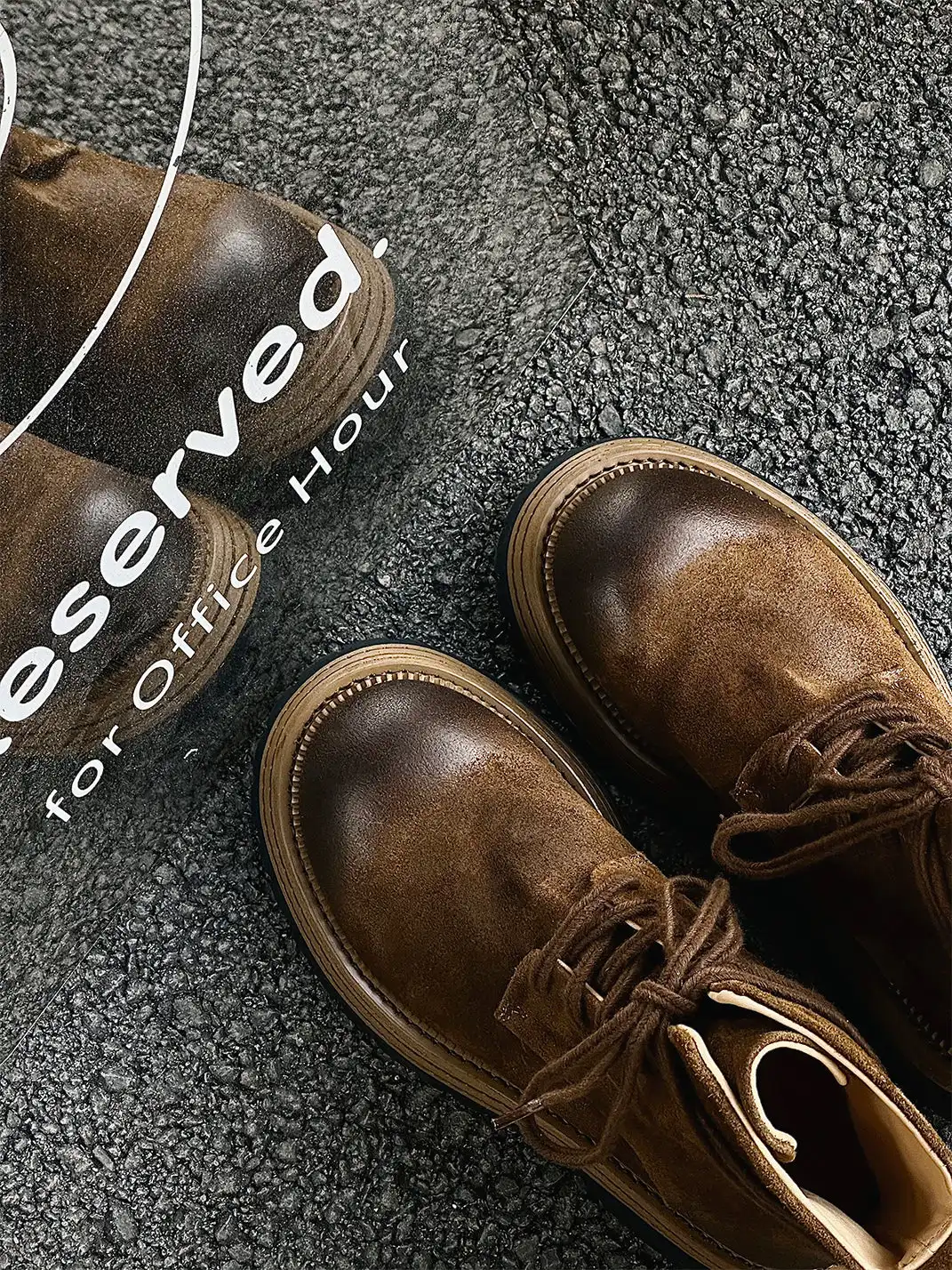 GSL | Genuine Leather Platform Martin Ankle Boots
