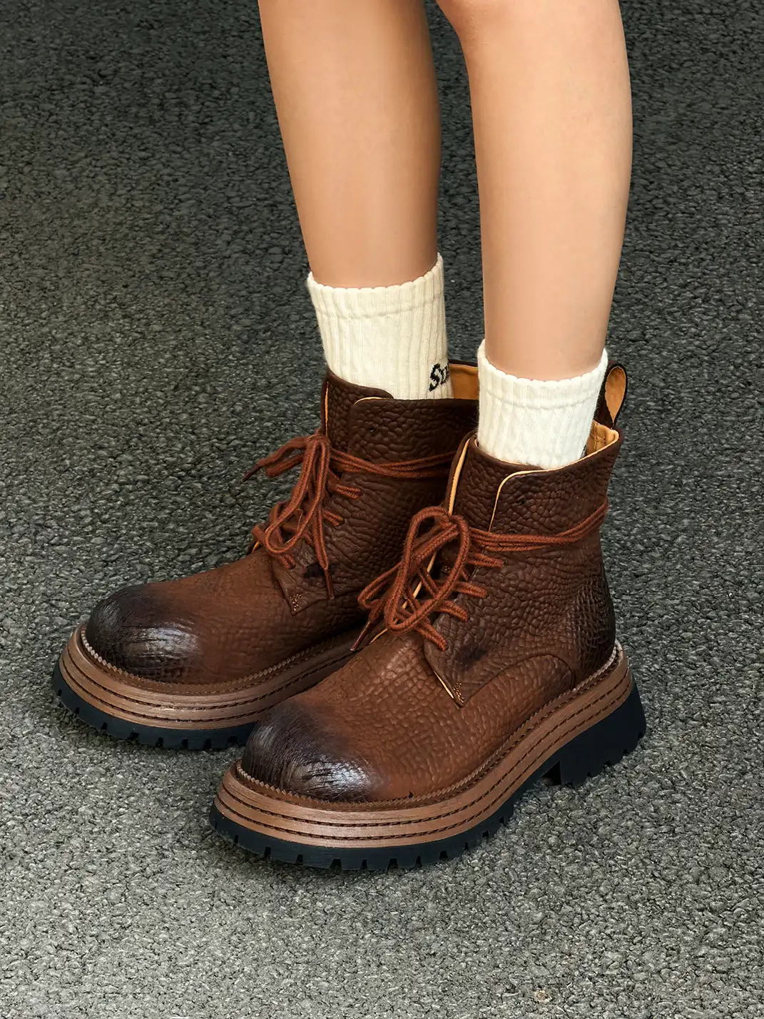 GSL | Top Layer Horsehide Platform Martin Boots