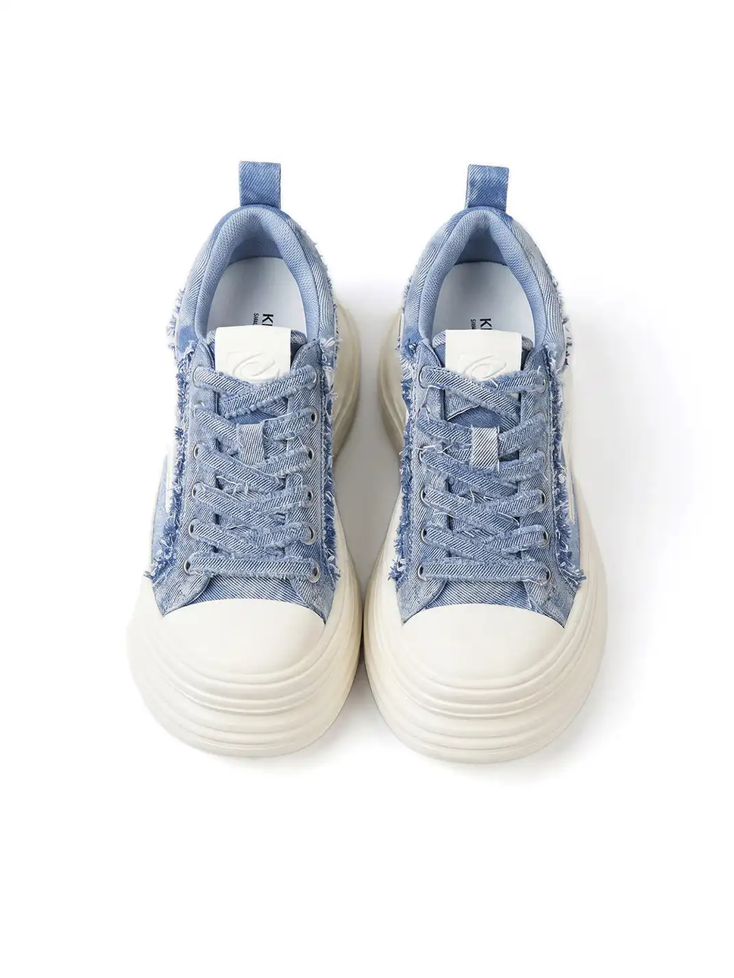 KILLWINNER | 7cm Height-Increasing Raw Edge Canvas Sneakers-Blue