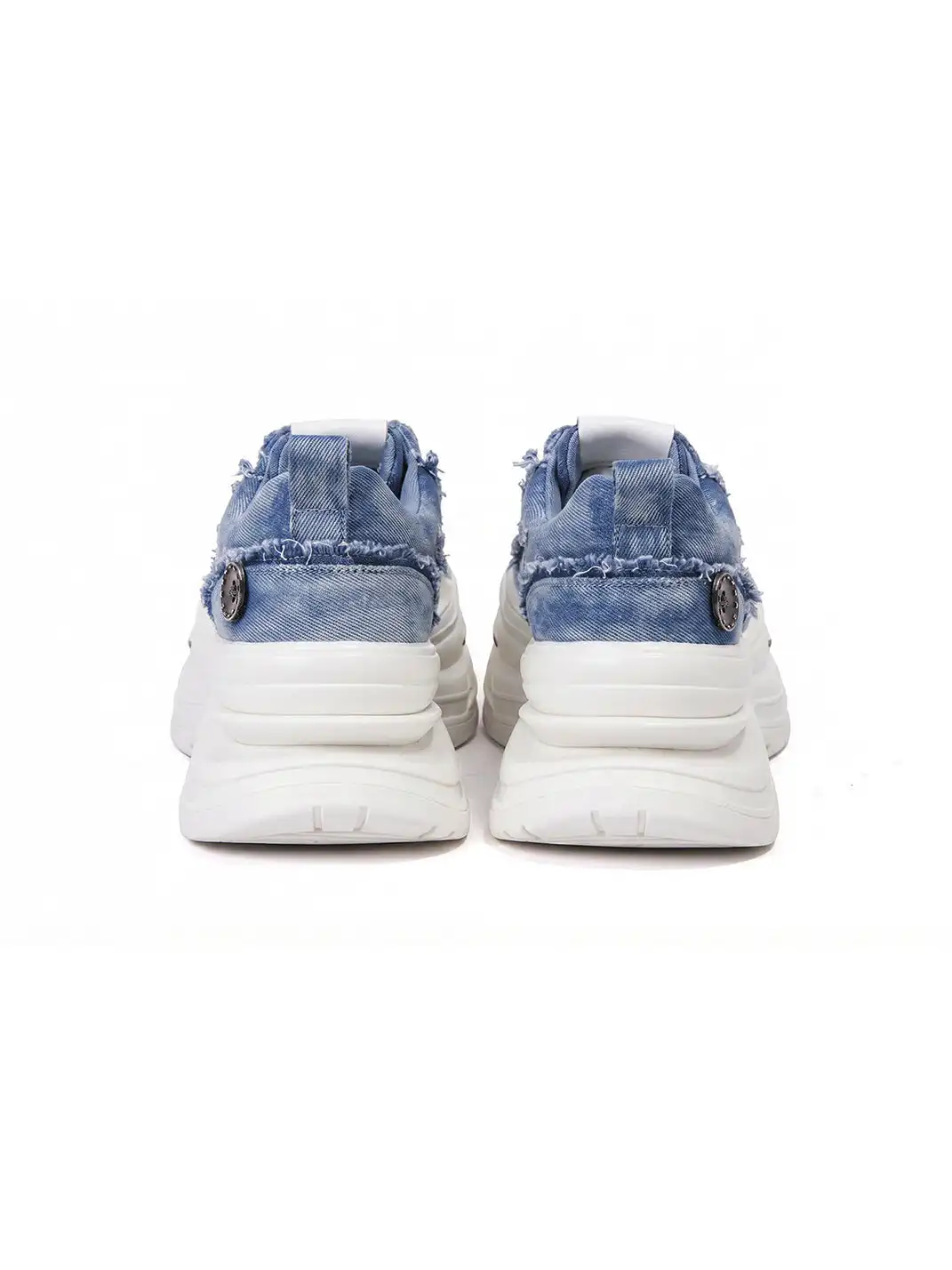 KILLWINNER | 7cm Height-Increasing Raw Edge Canvas Sneakers-Blue