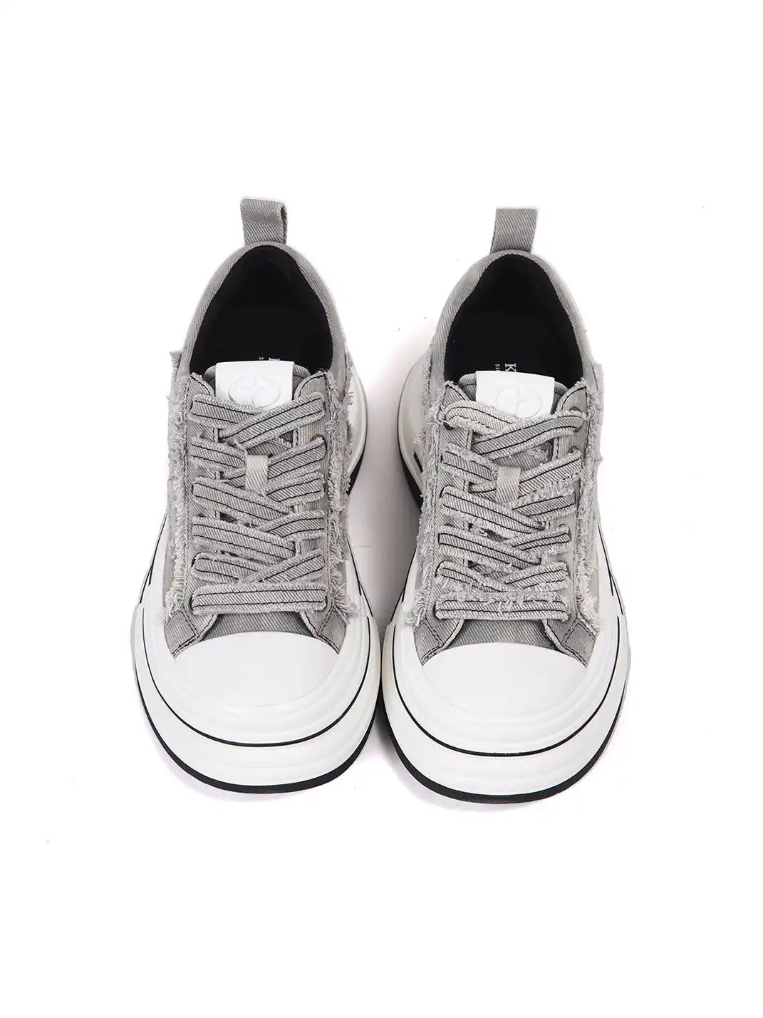 KILLWINNER | 7cm Height-Increasing Raw Edge Canvas Sneakers-Gray
