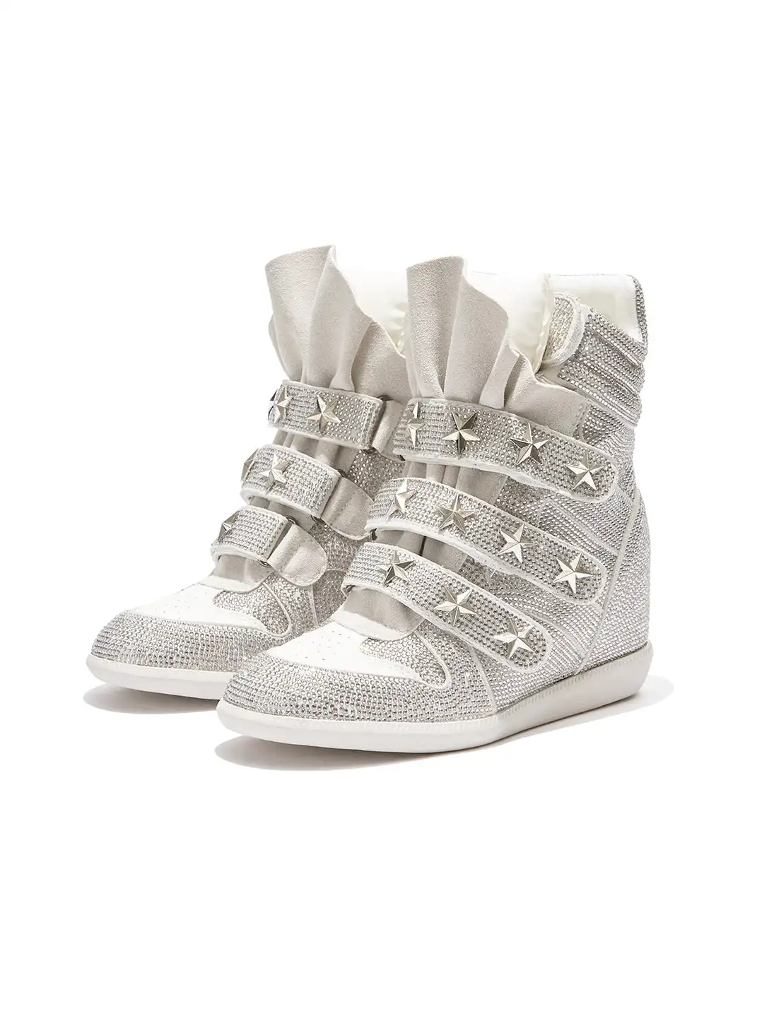 DETW | Sparkling Rhinestone High-Top Wedge Heels