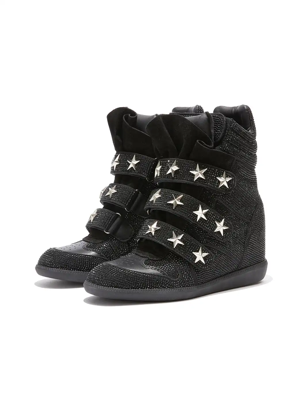 DETW | Sparkling Rhinestone High-Top Wedge Heels