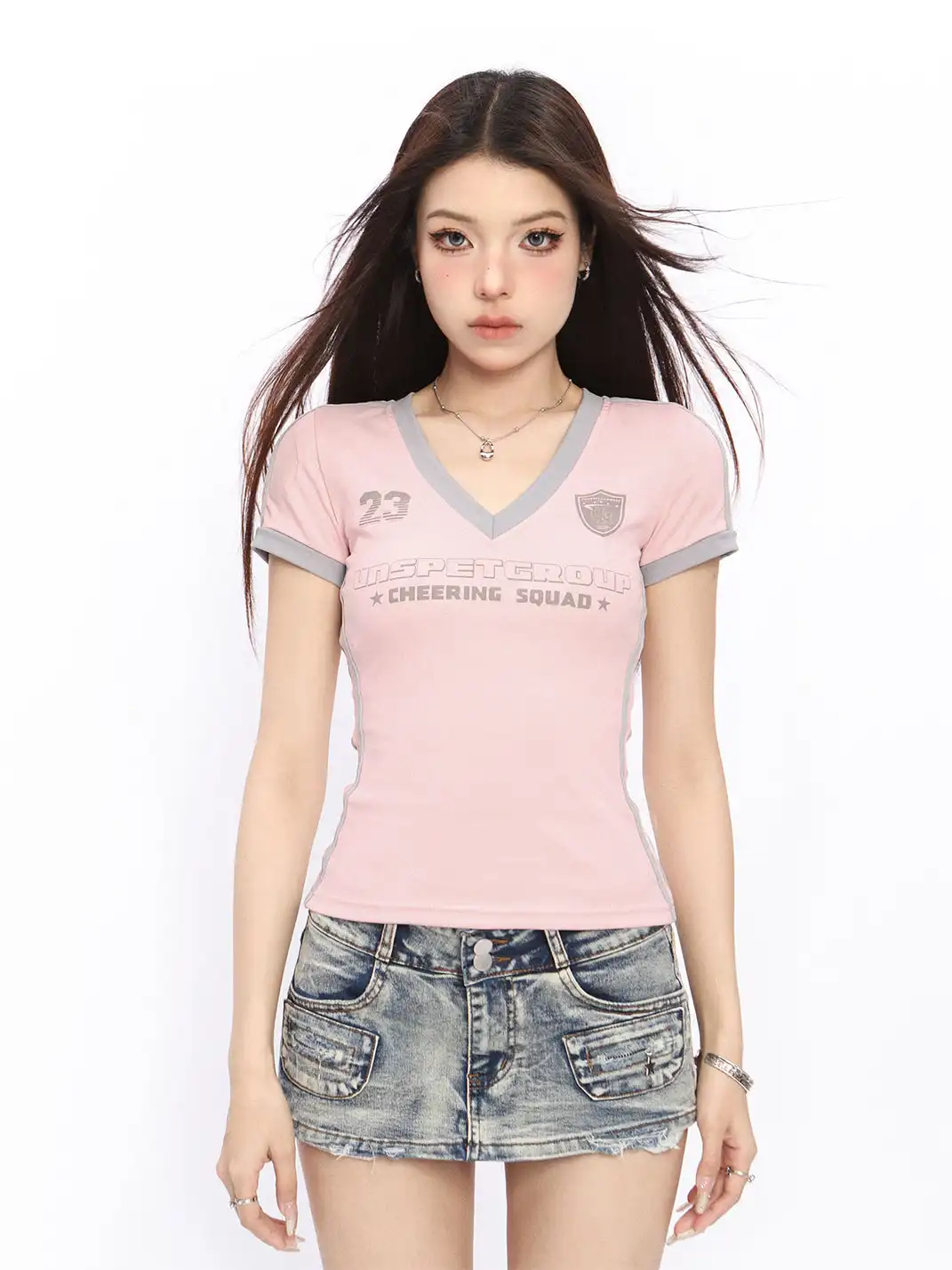 BIGGOLD | V-neck Regular Shoulder Jersey T-shirt
