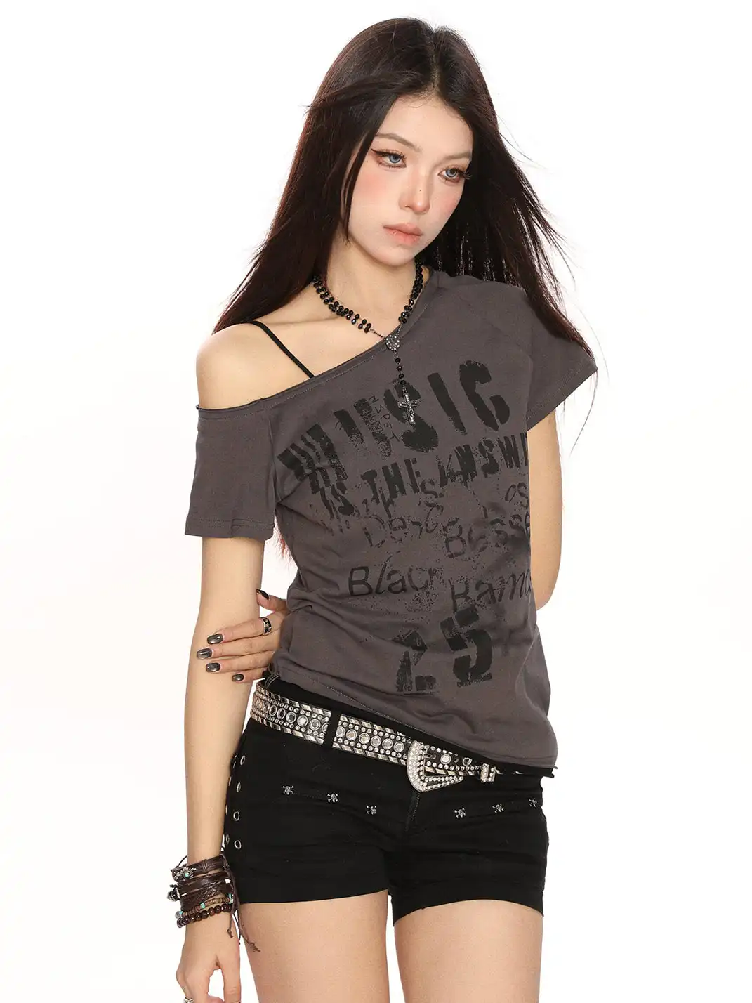 BIGGOLD | Wasteland Style One-Shoulder T-Shirt