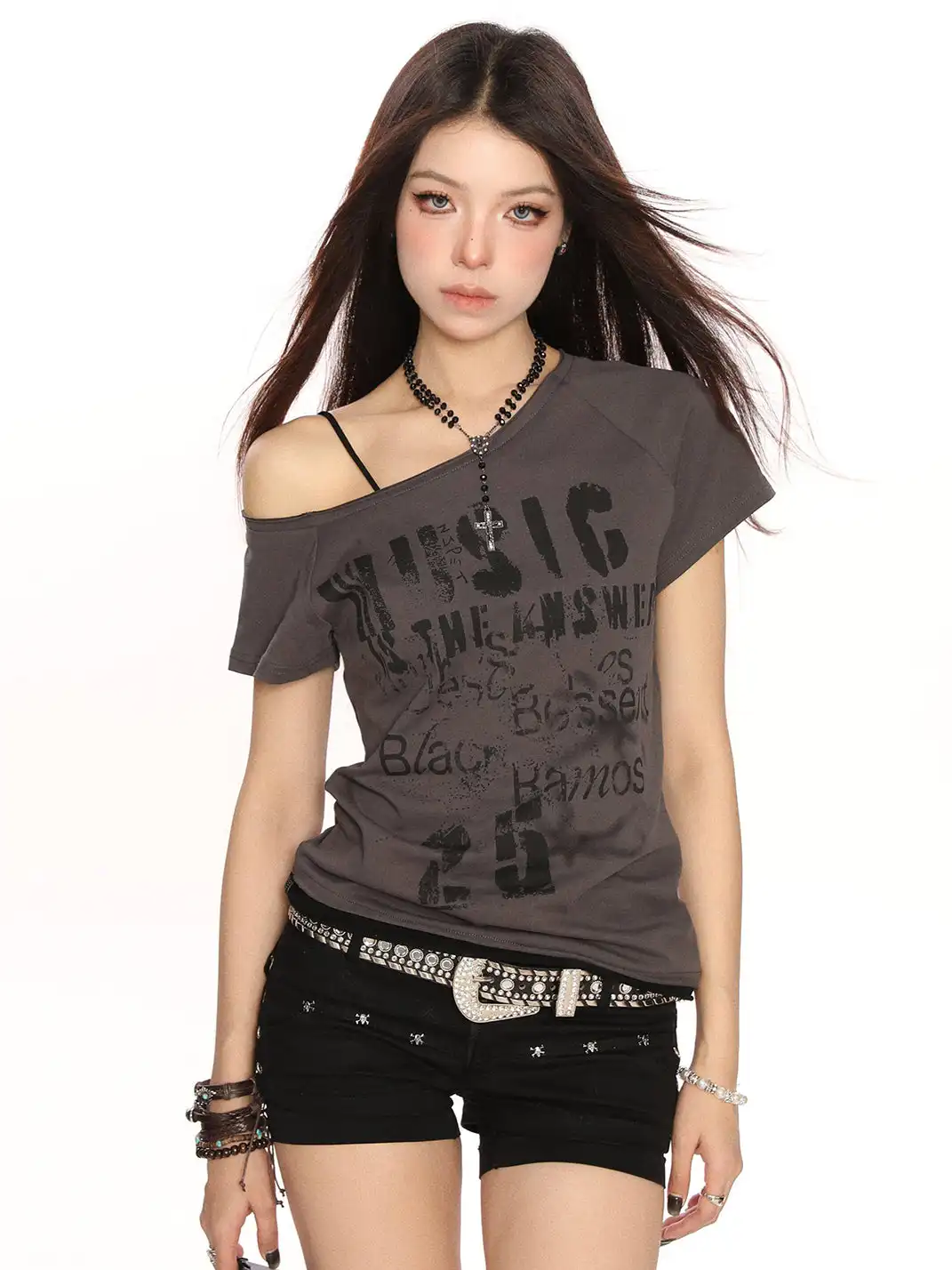 BIGGOLD | Wasteland Style One-Shoulder T-Shirt